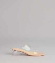 Barely There Plans Clear Strap Block Heels