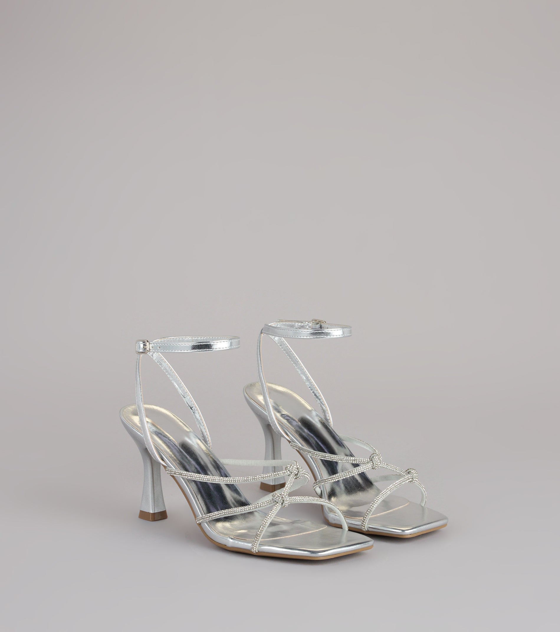 RSVP Ready Rhinestone Knot Strappy Heels