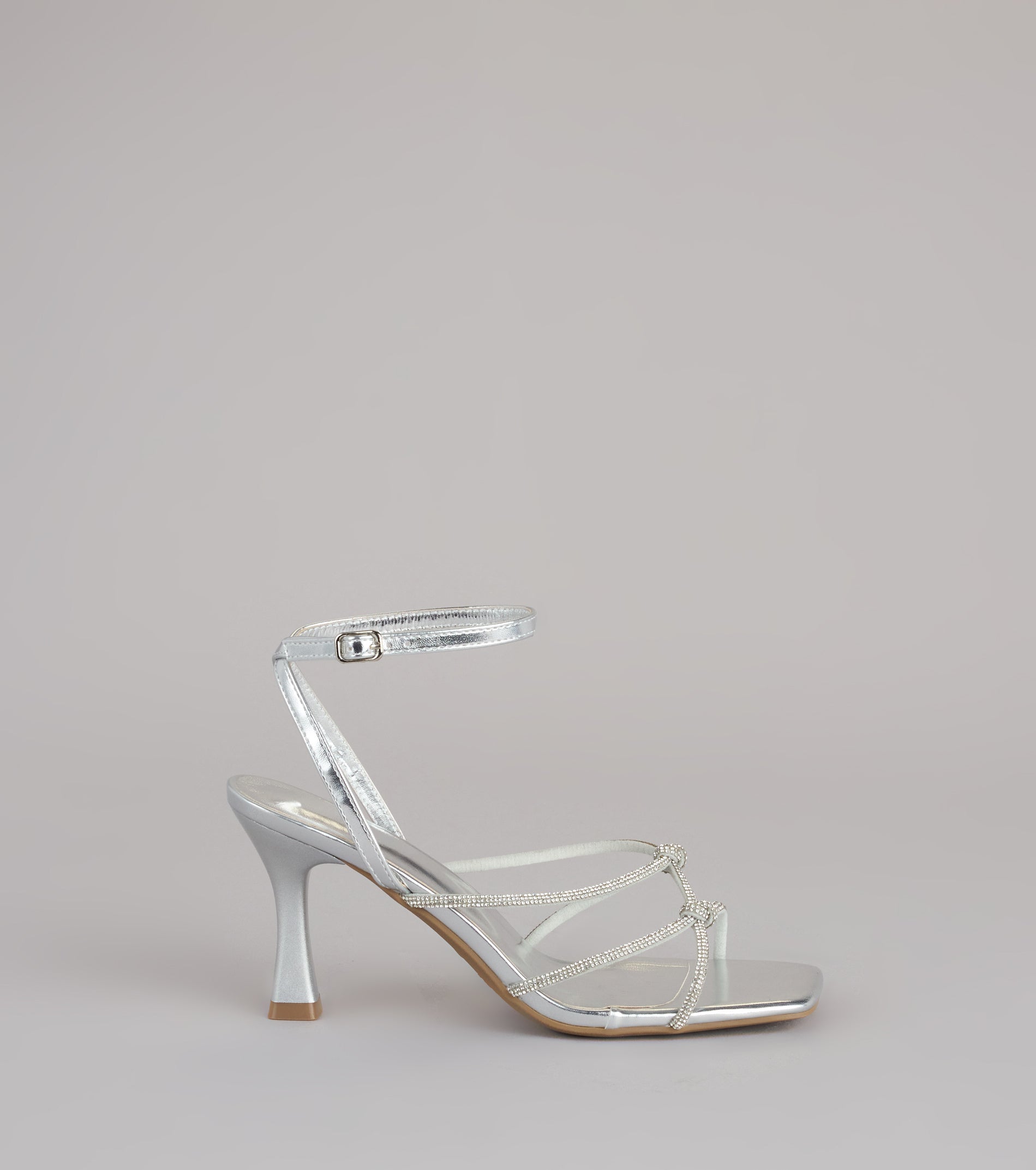 RSVP Ready Rhinestone Knot Strappy Heels