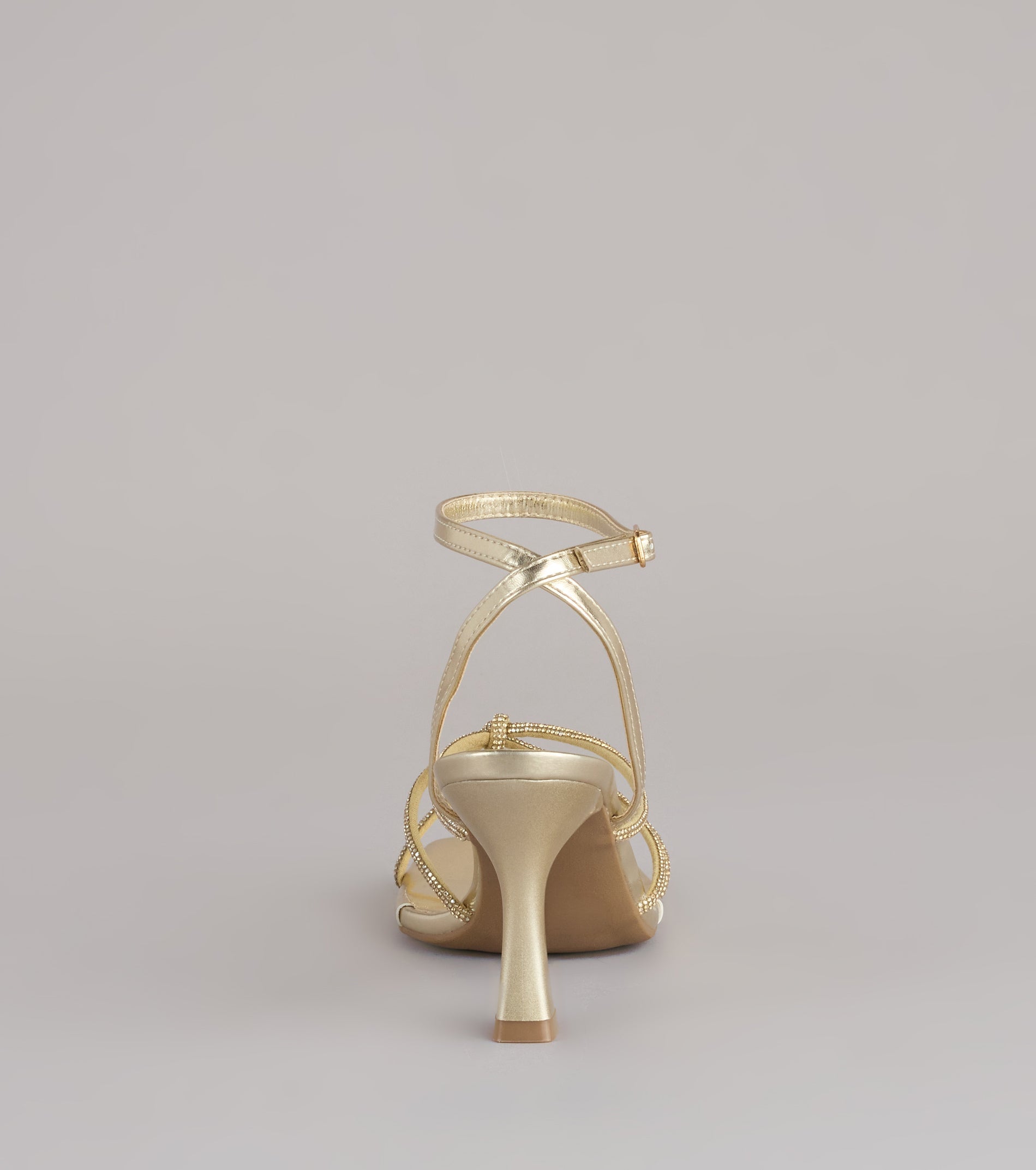 RSVP Ready Rhinestone Knot Strappy Heels