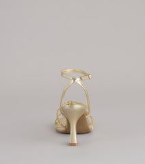 RSVP Ready Rhinestone Knot Strappy Heels