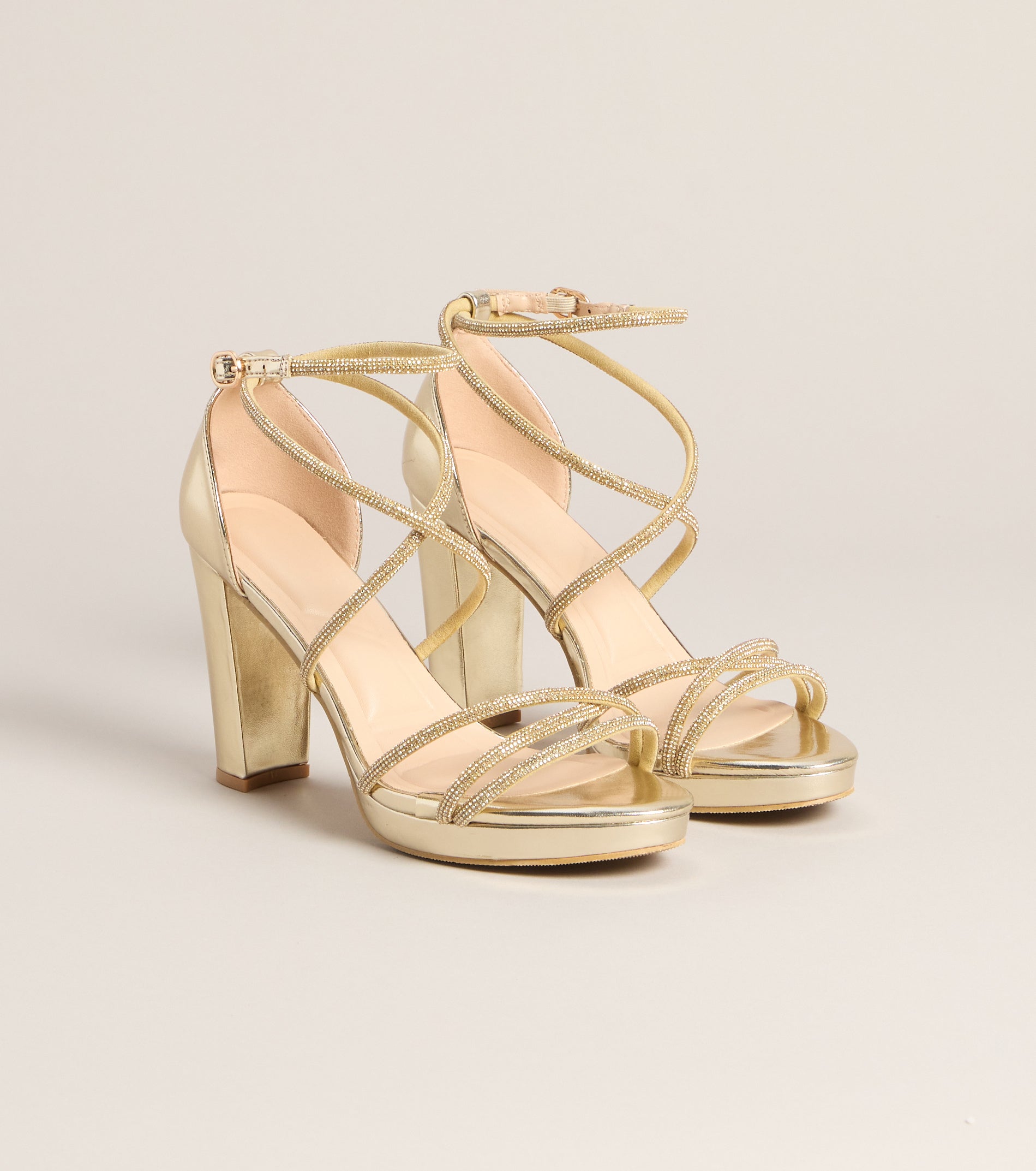 Going Out Rhinestone Platform Heels