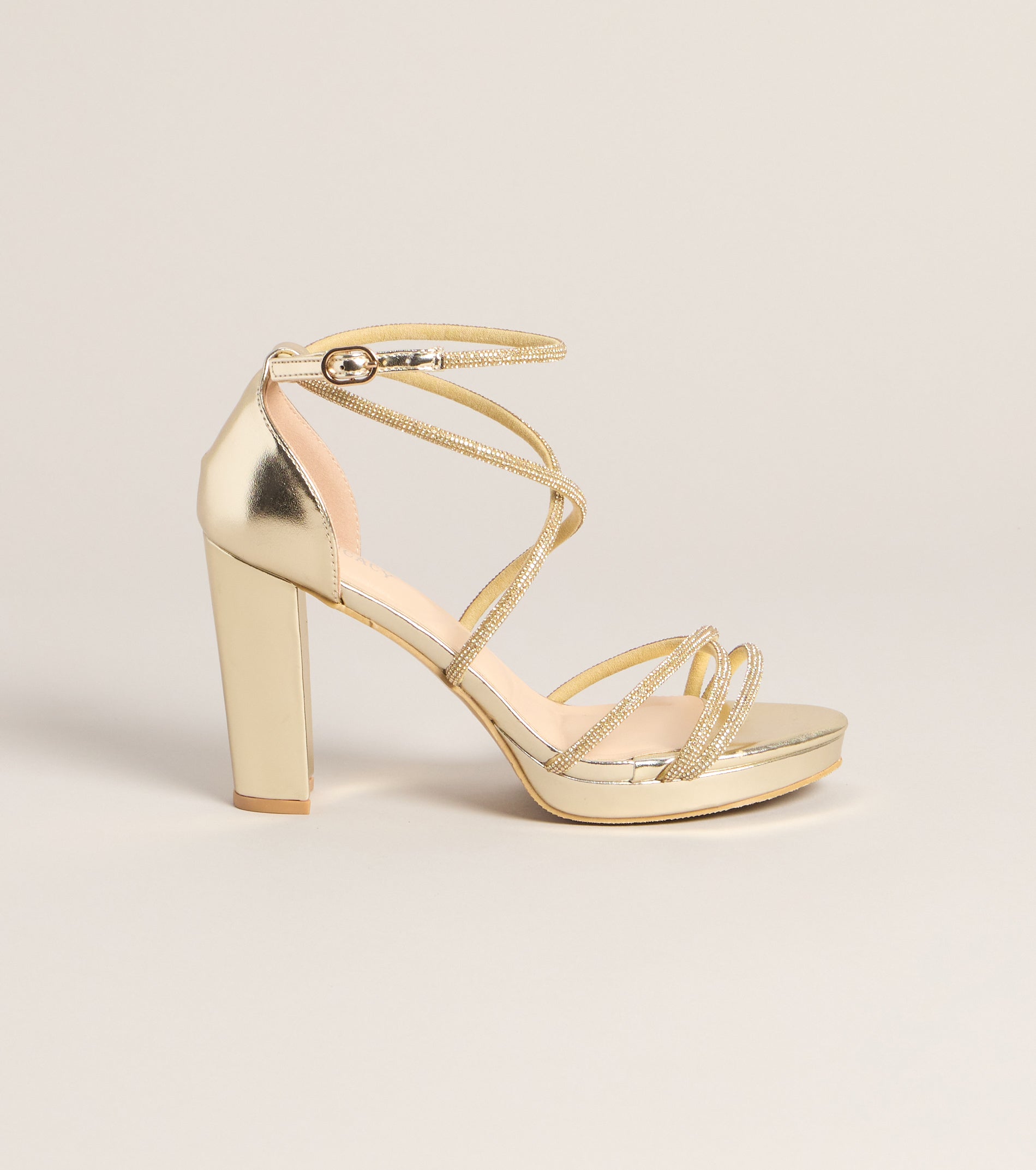 Going Out Rhinestone Platform Heels