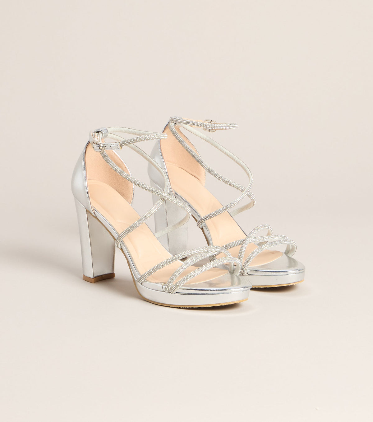 Going Out Rhinestone Platform Heels