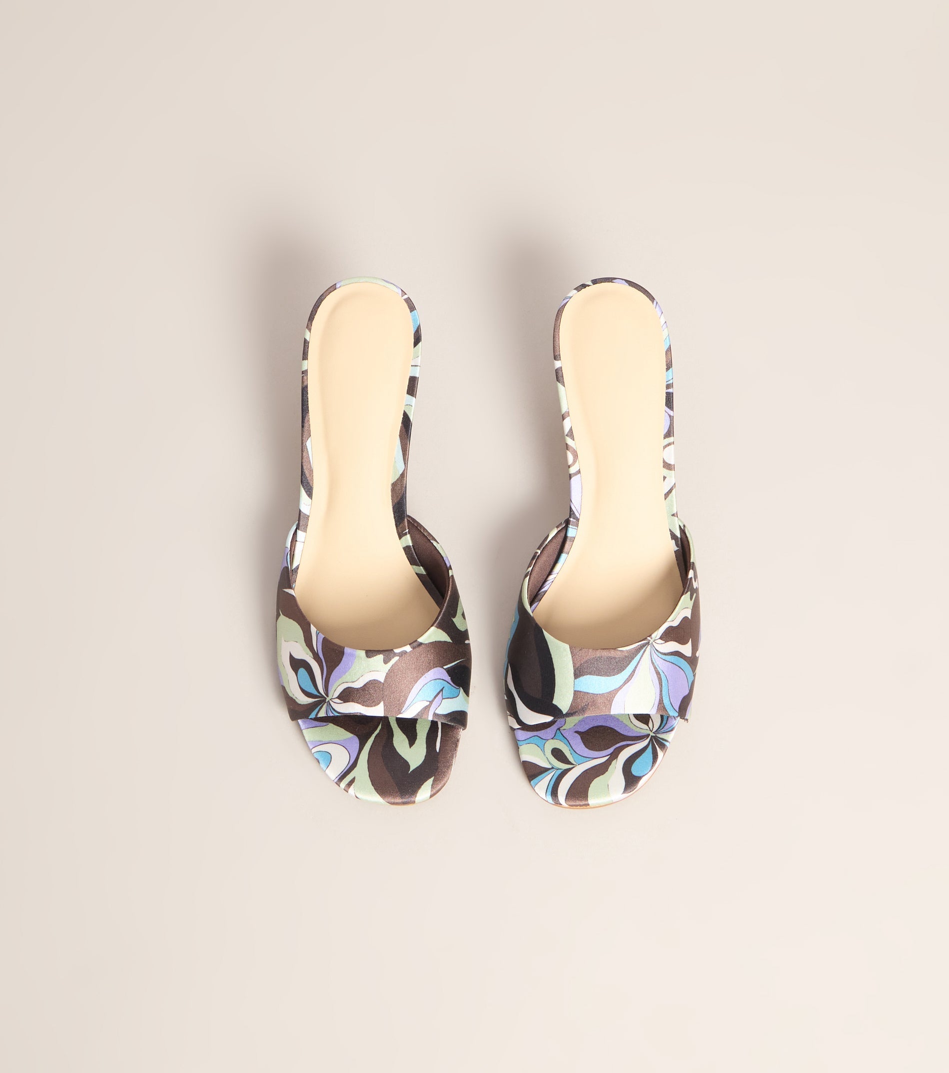 Retro Replay Printed Kitten Mules