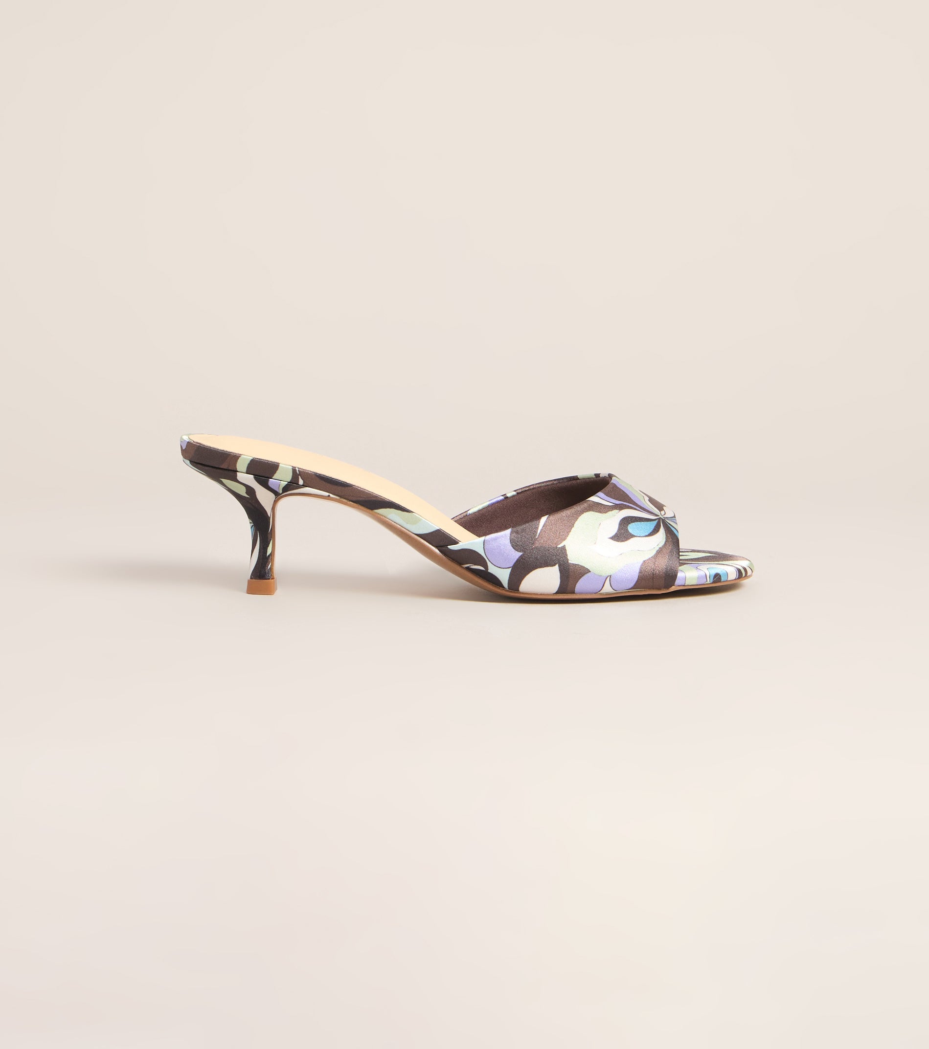 Retro Replay Printed Kitten Mules