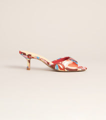 Retro Replay Printed Kitten Mules