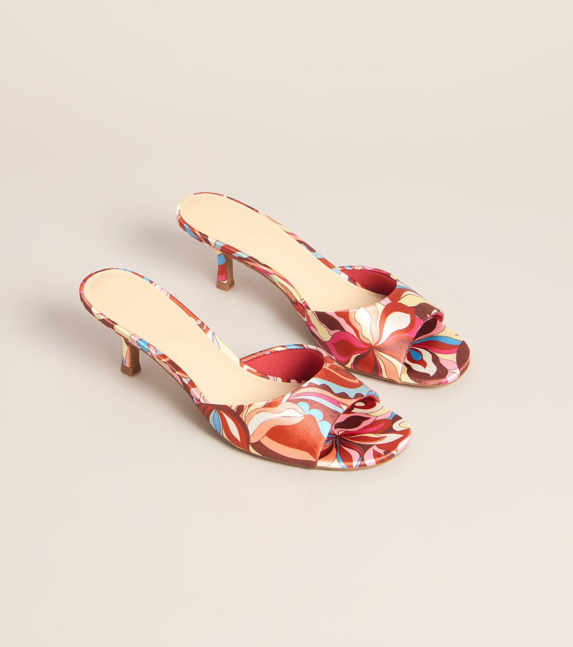 Retro Replay Printed Kitten Mules