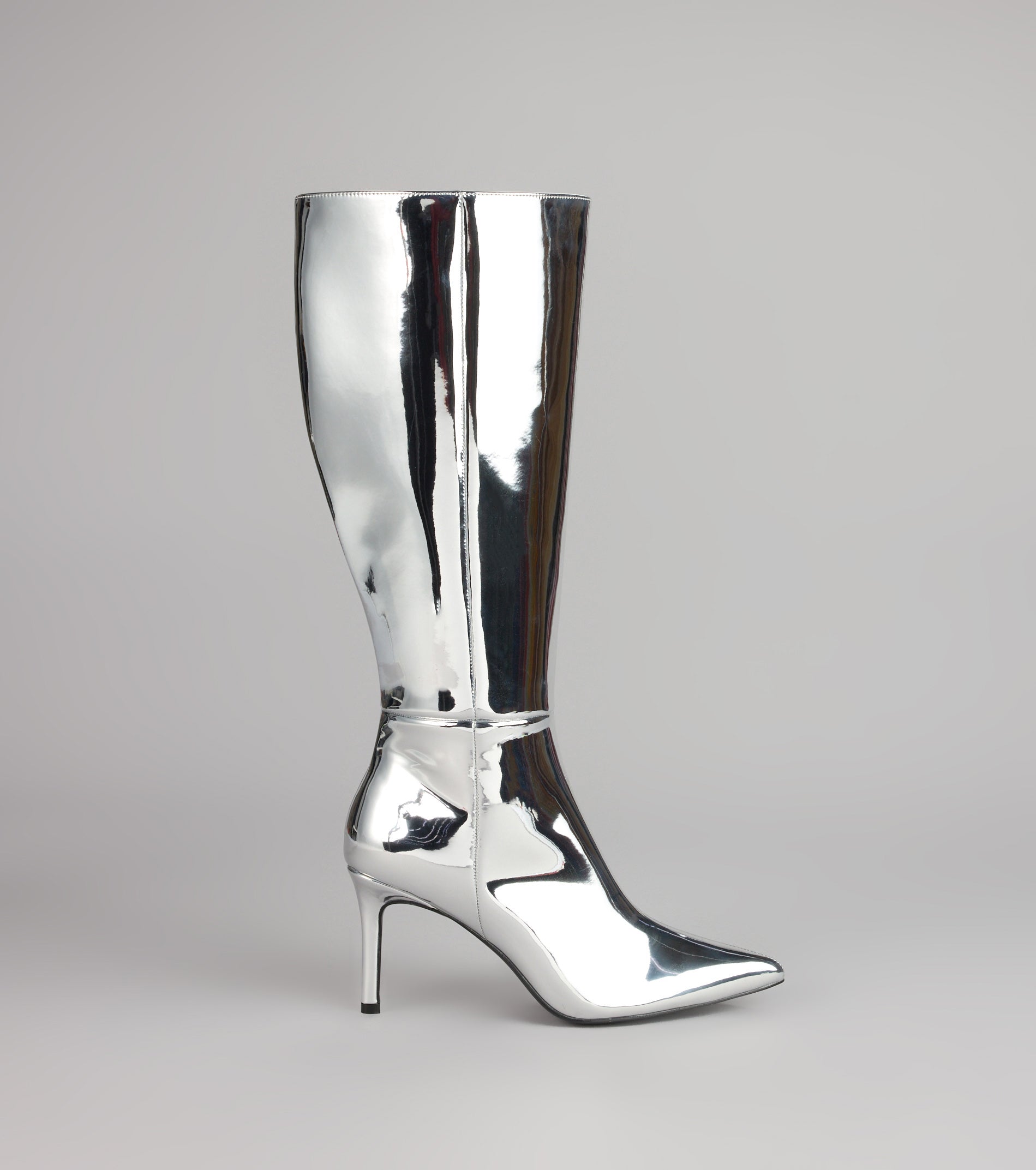 Galaxy Girl Mirror Metallic Knee Boots