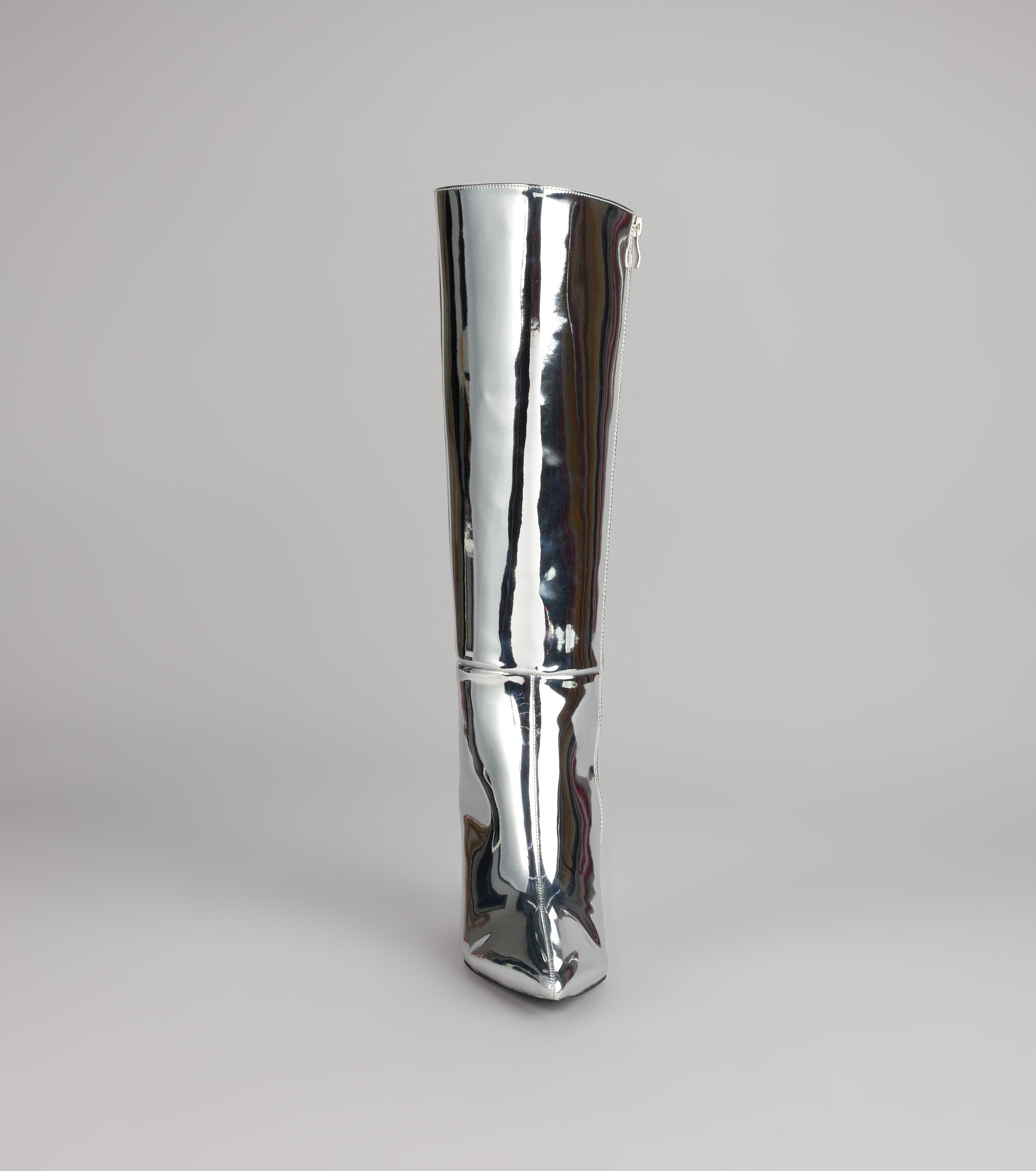 Galaxy Girl Mirror Metallic Knee Boots