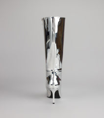 Galaxy Girl Mirror Metallic Knee Boots