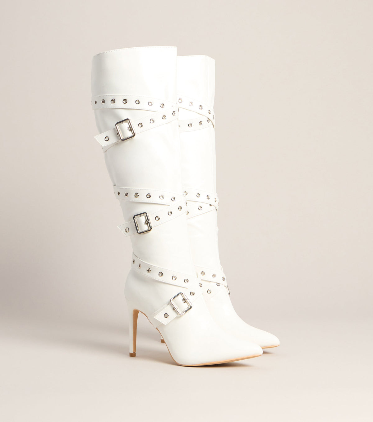 All Strapped In Knee-High Heels