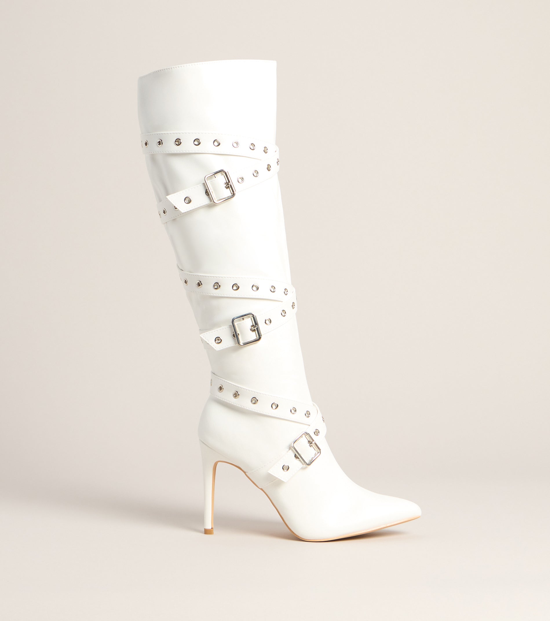 All Strapped In Knee-High Heels