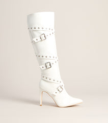 All Strapped In Knee-High Heels