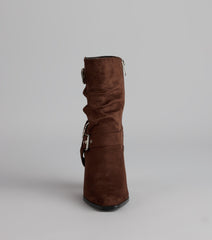 Buckle Up Faux Suede Booties