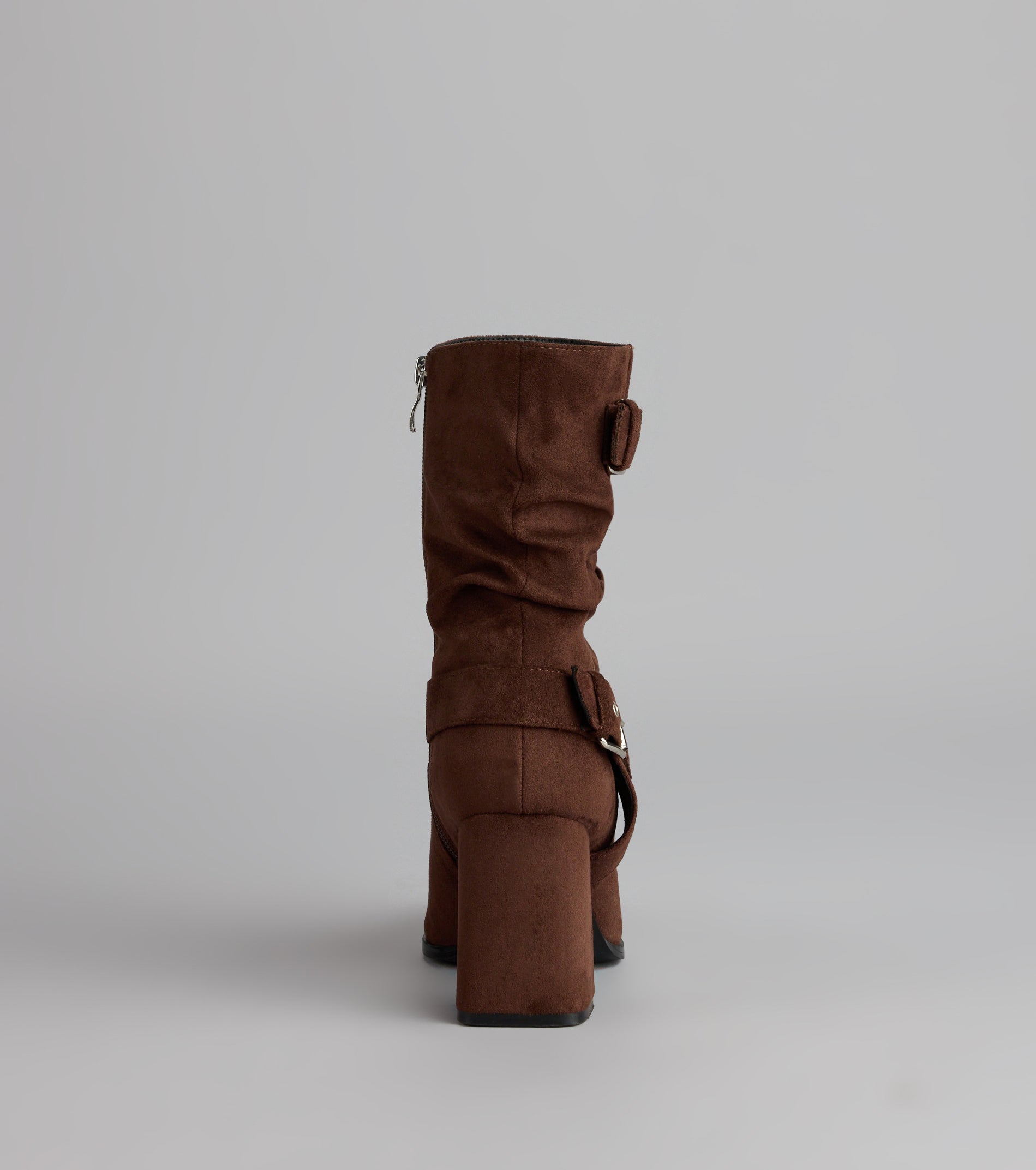 Buckle Up Faux Suede Booties