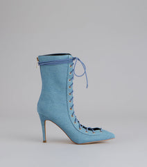 Lace It Up Stiletto Booties