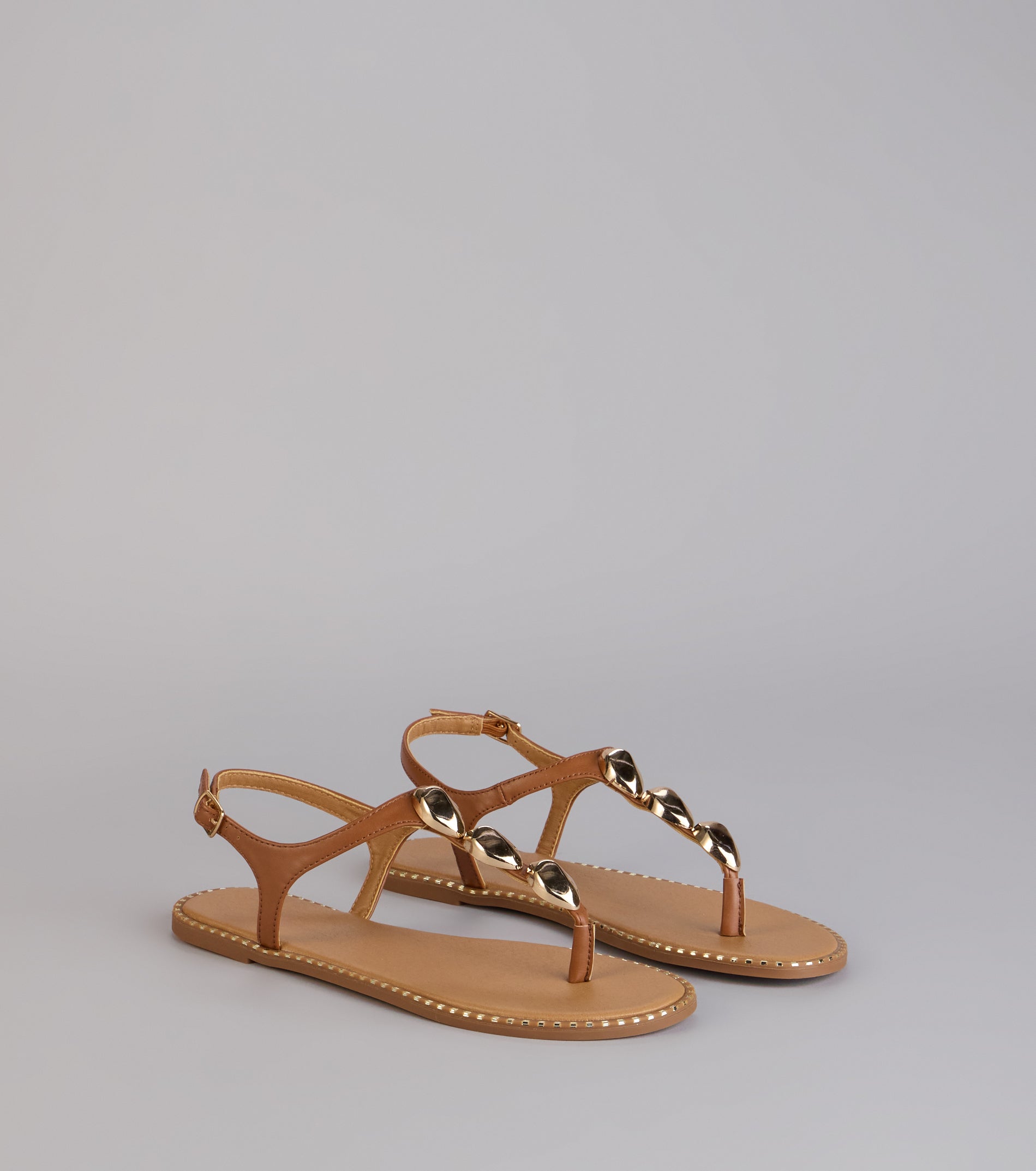 Easy Elegance Stone Beaded Thong Flat Sandals