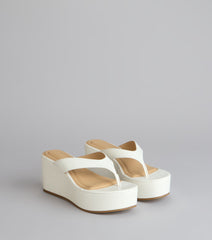 Casual Cutie Platform Thong Wedges