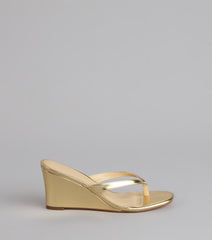 Weekend Glow Up Thong Wedge Heels