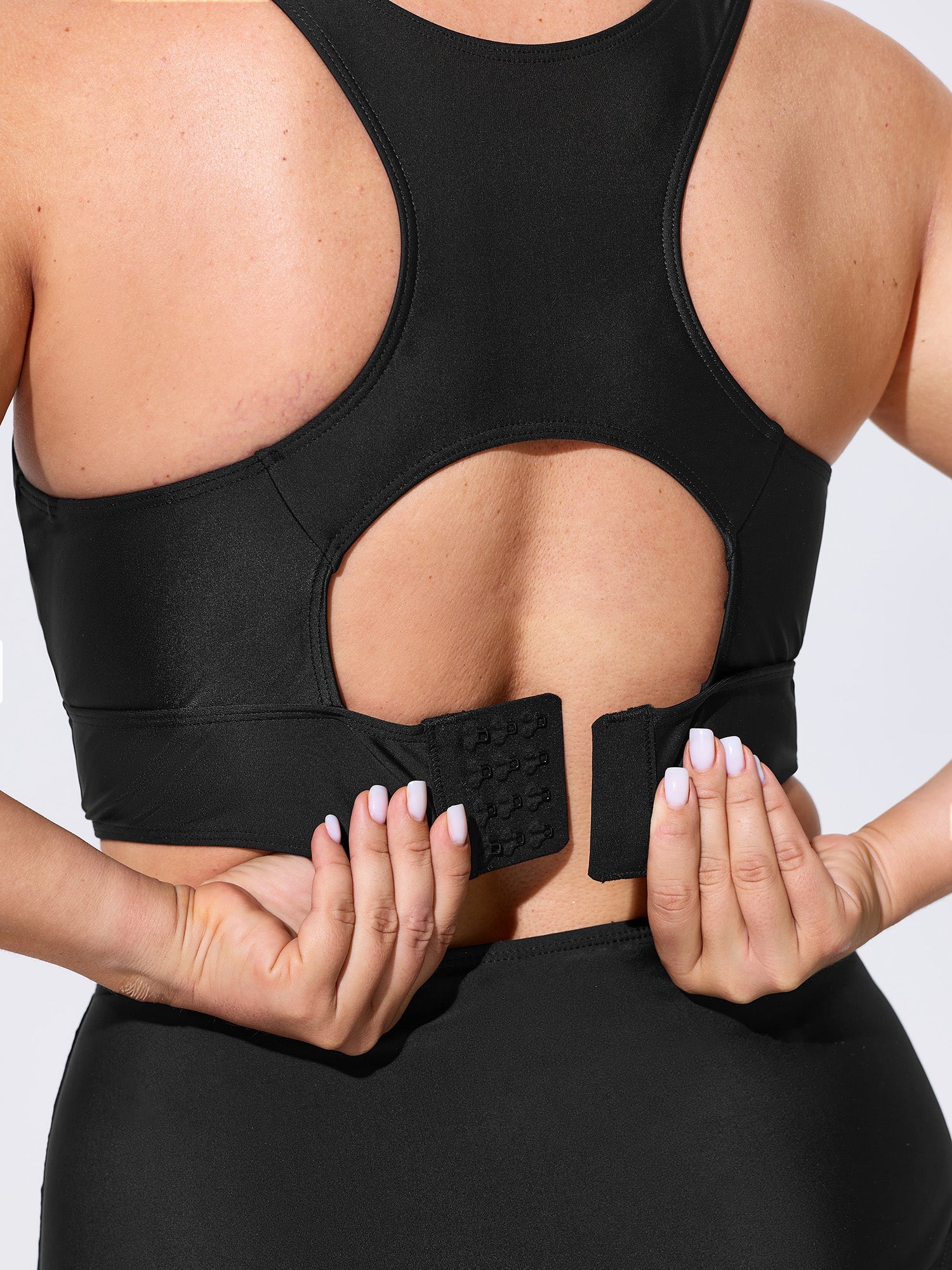 Back Cut-Out Scoop Neckline Swim Top