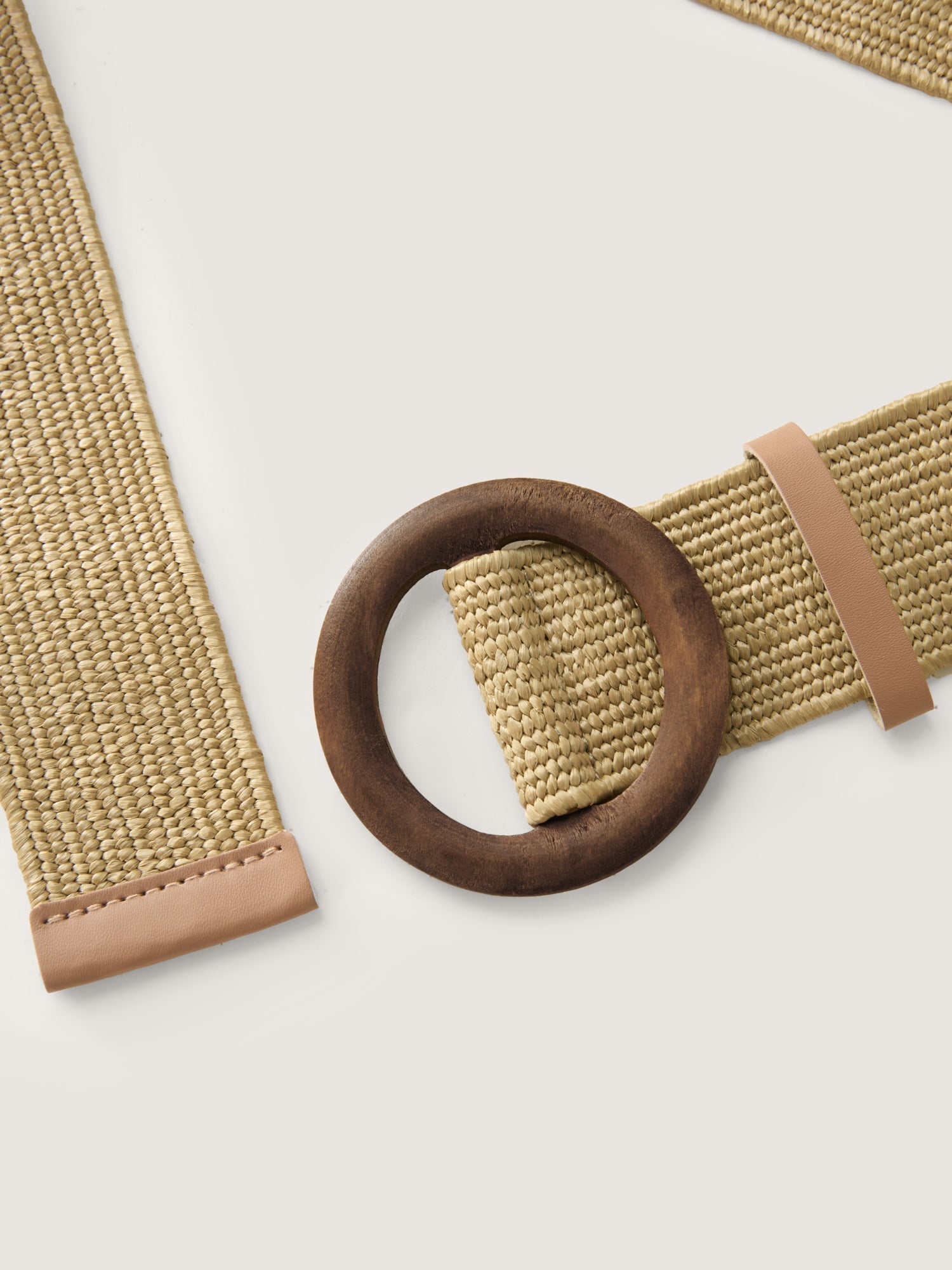 Stretchy Buckle Woven Wide Belt
