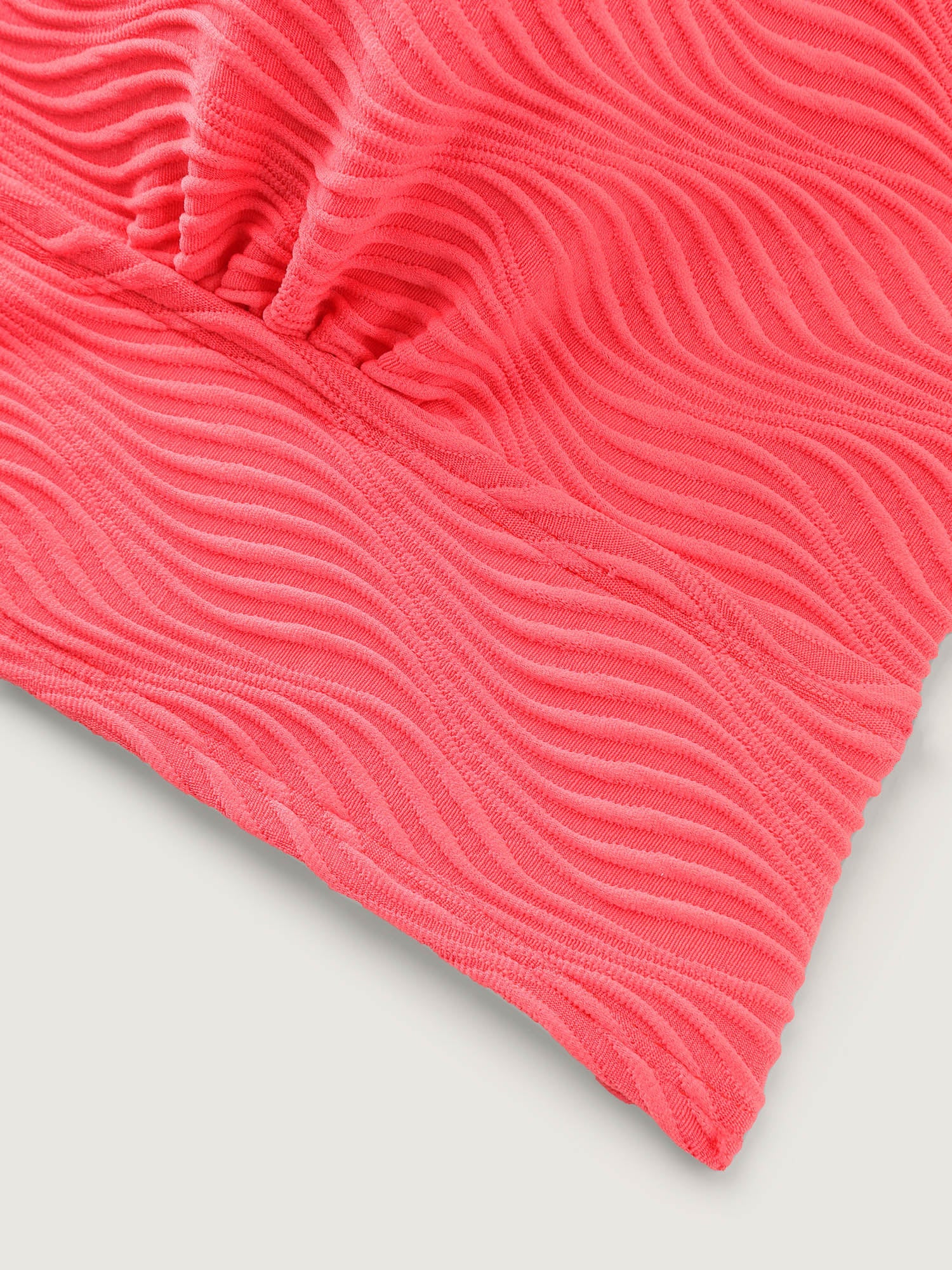 Textured Embroidered Edge Swim Top
