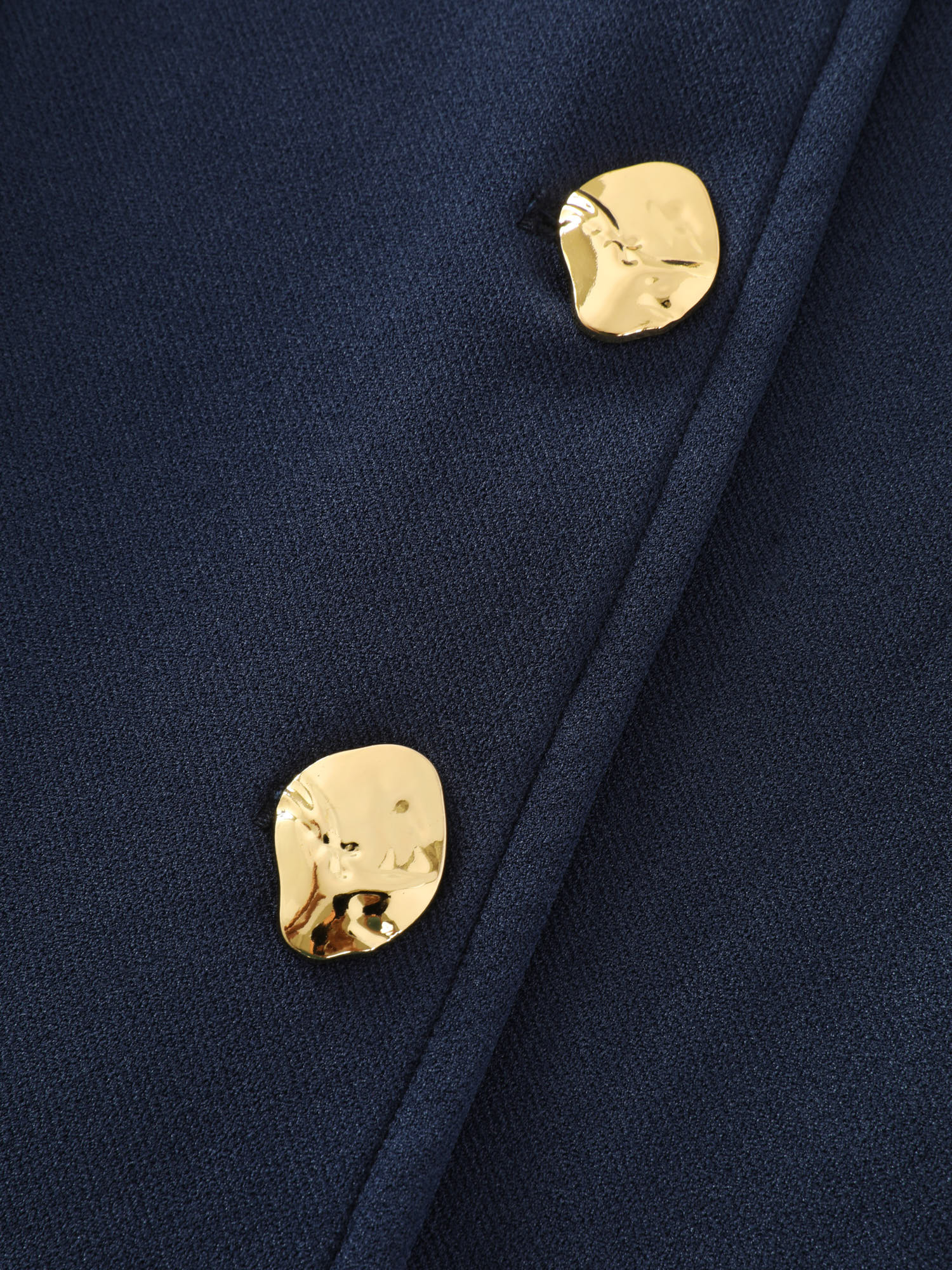 Button-Front Fitted Plain Blazer Vest