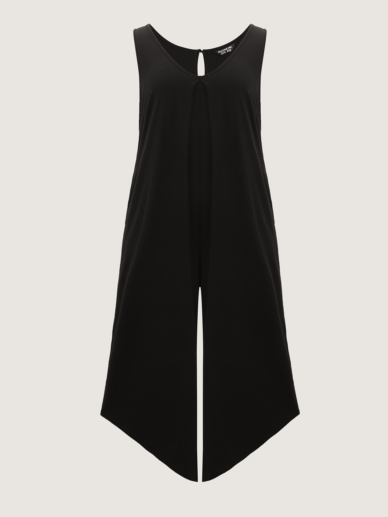Cotton Stretchy V-Neck Pocket Jumpsuit