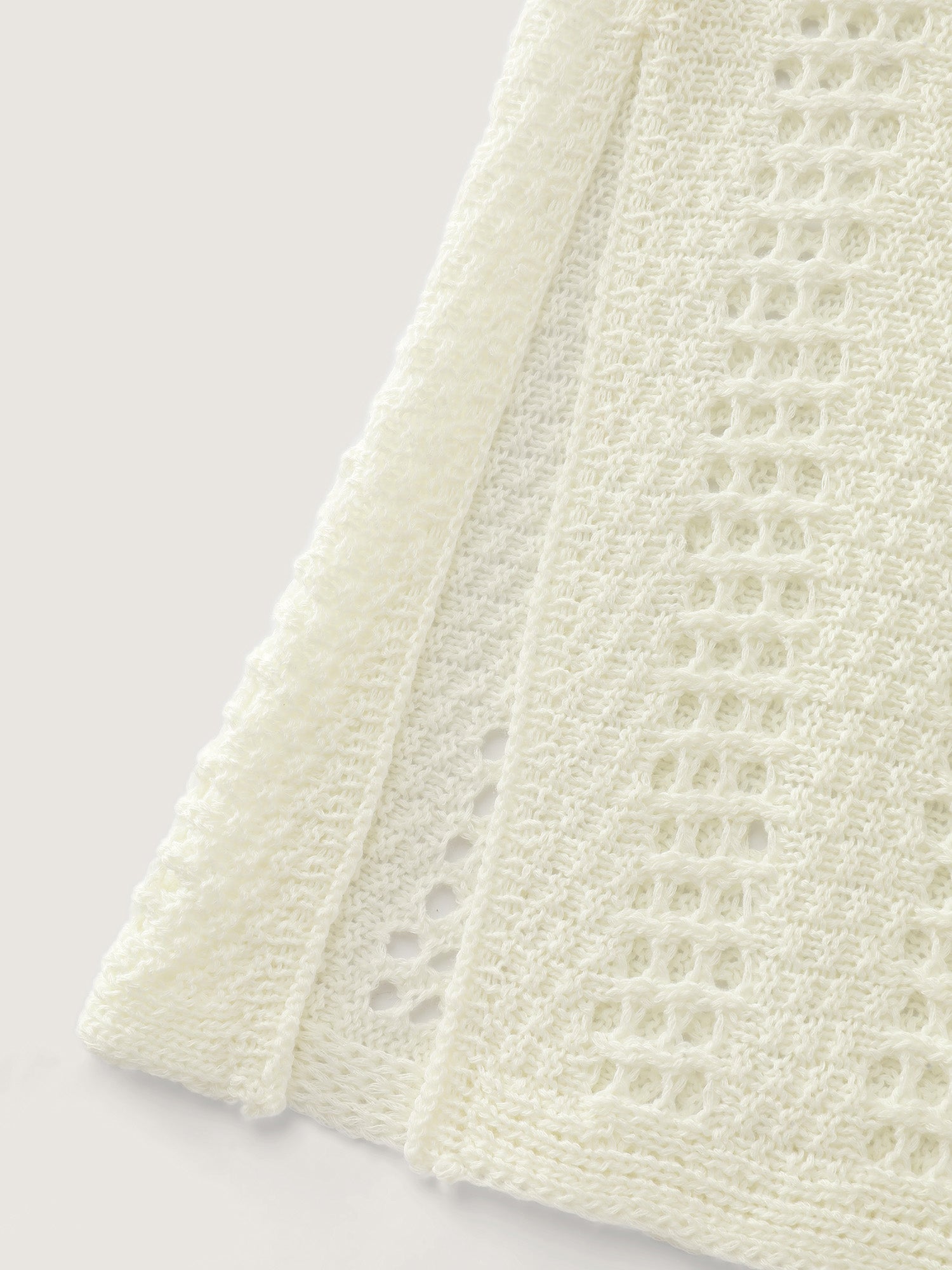 Hollow Textured Front-Tie Swim Cover-Up