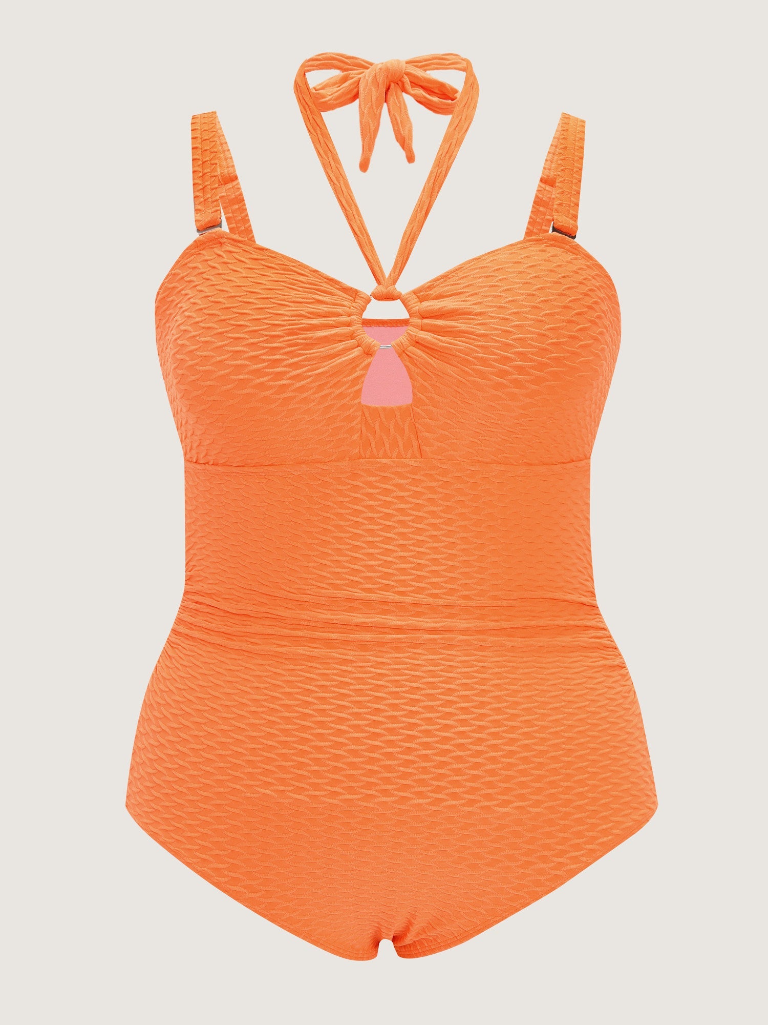 Cut-Out Halter Neckline One-Piece Swim