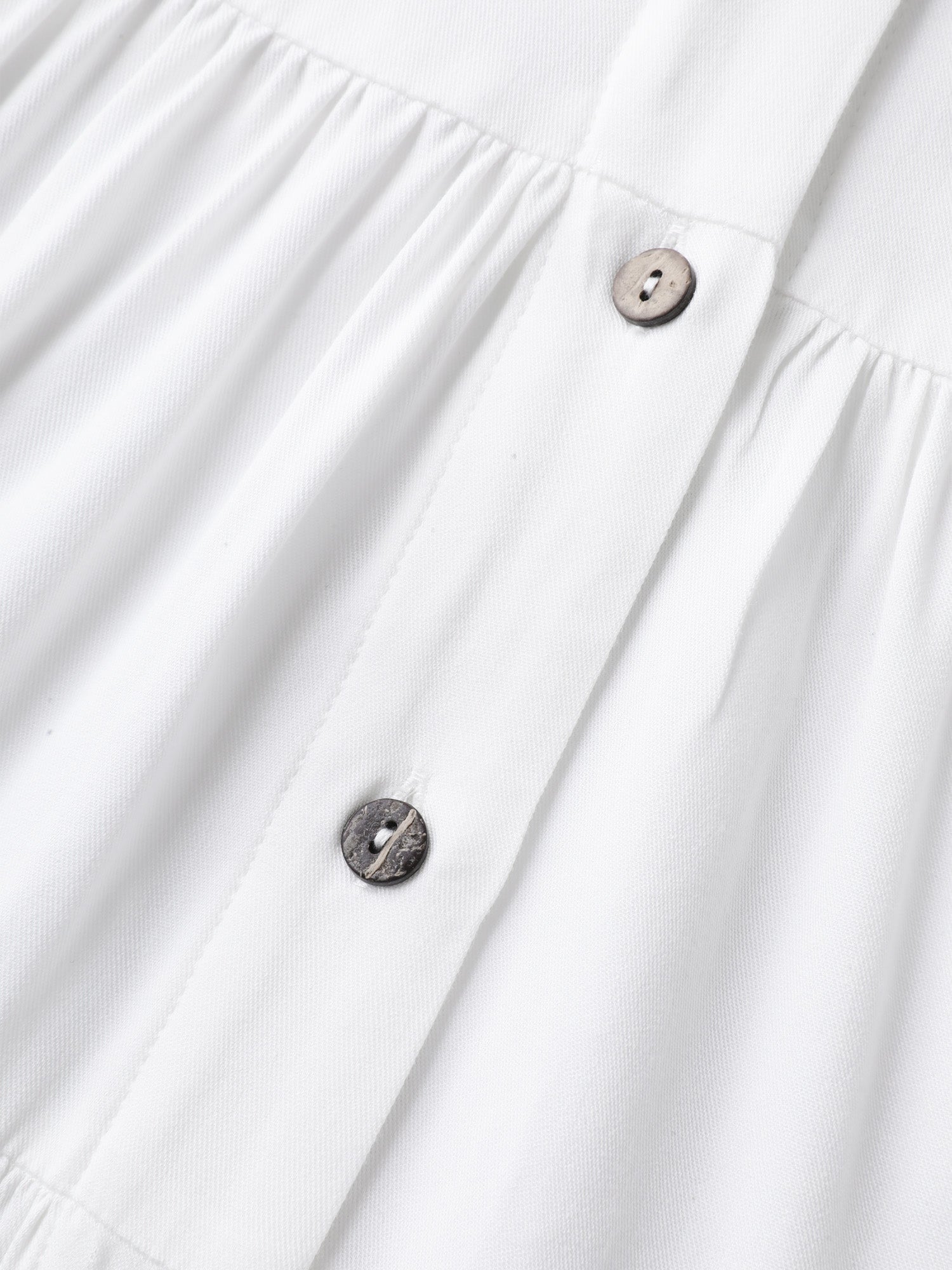 Tiered Button Placket Puffy Sleeve Blouse