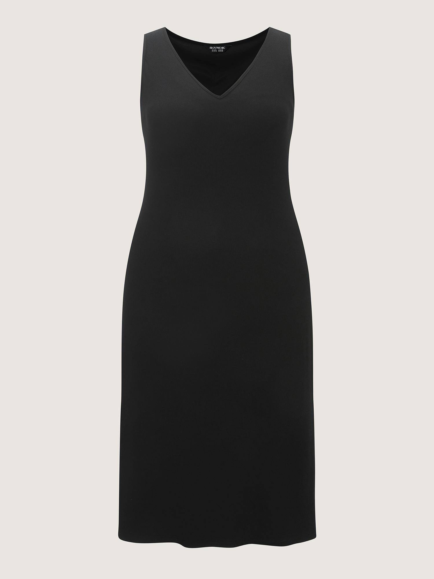 Supersoft Supported Bra Stretchy V-Neck Plain Midi Dress