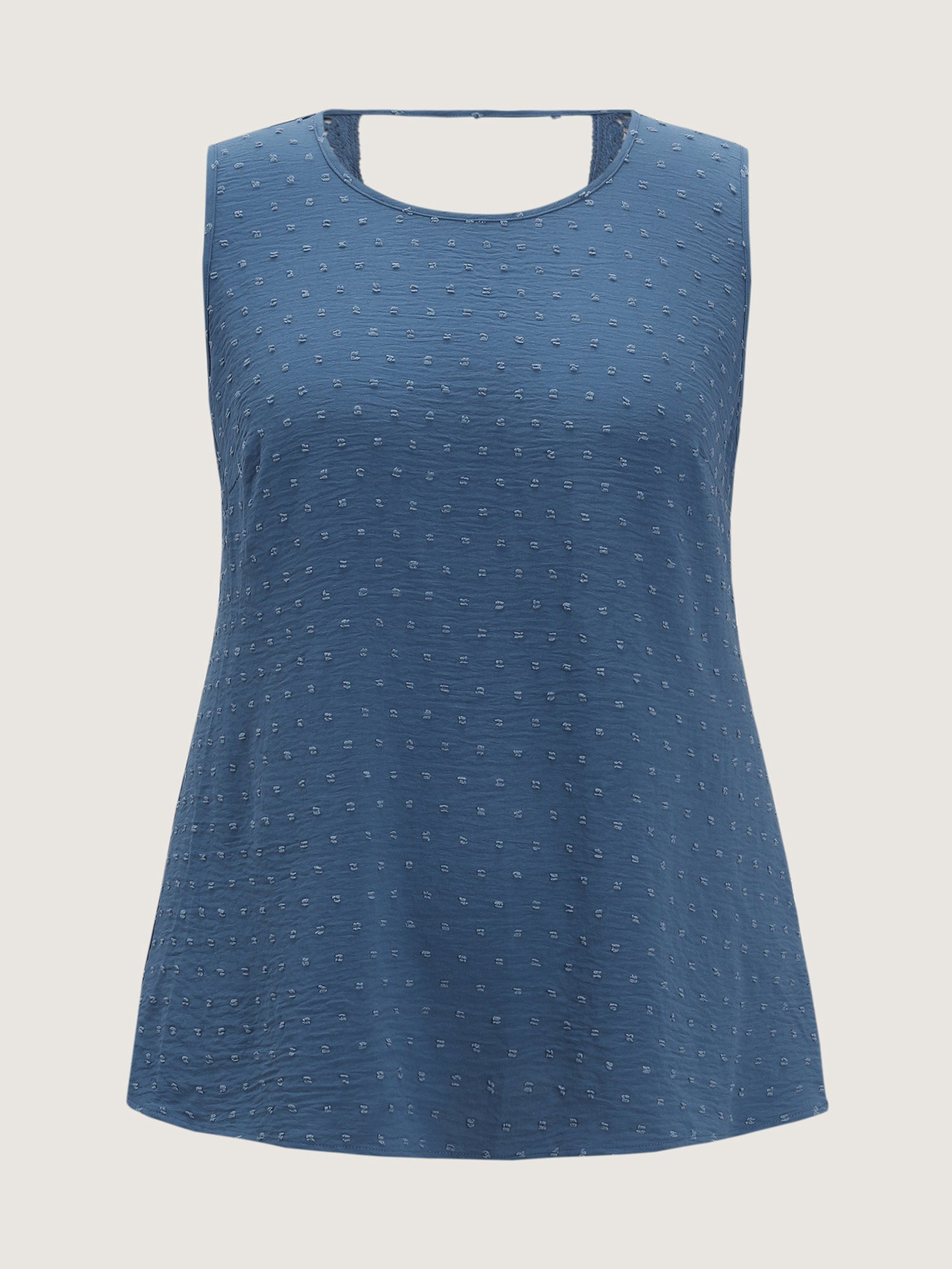 Cut-Out Textured Open Back Tank Top