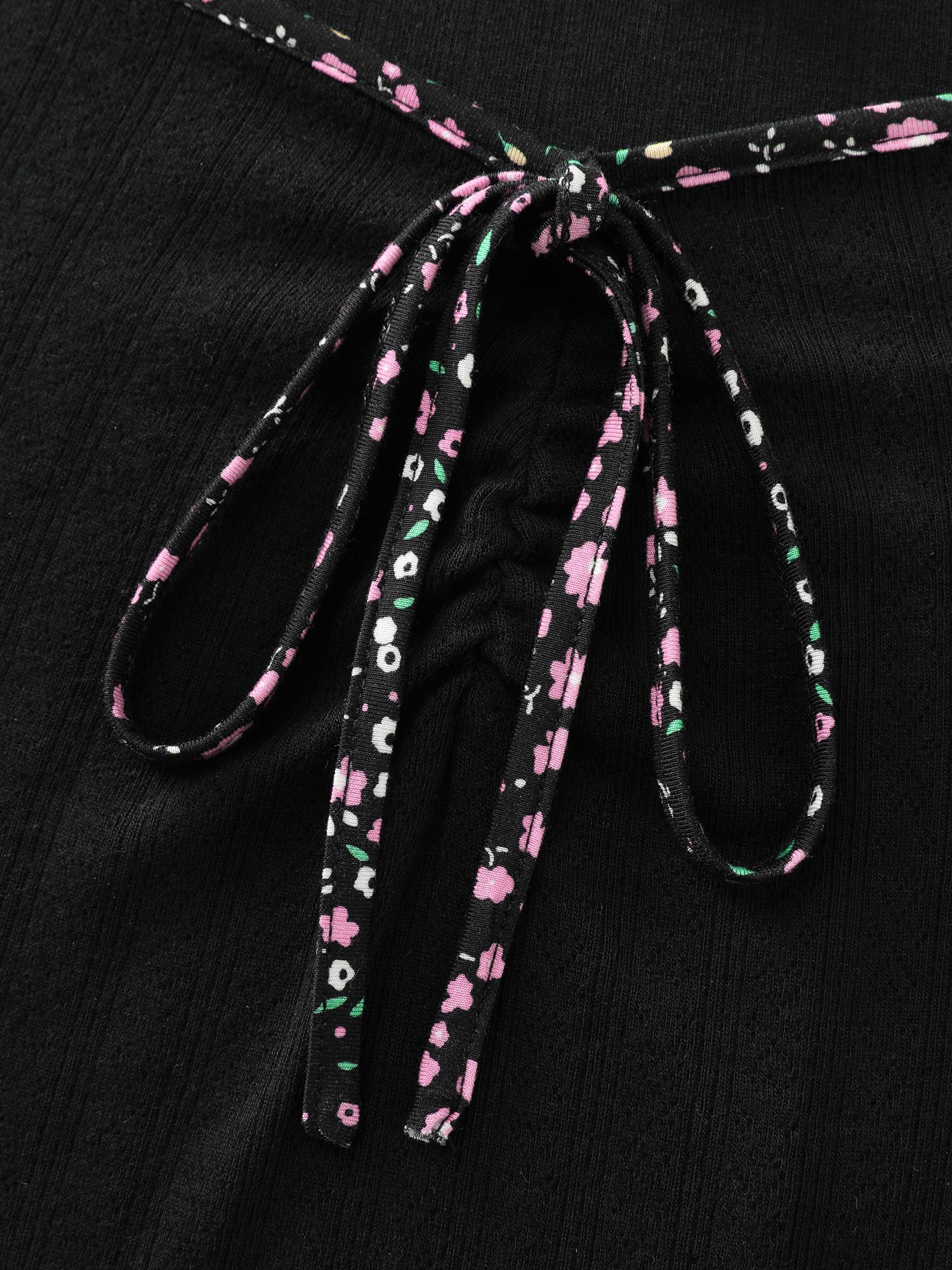 Floral Print Color Contrast T-Shirt