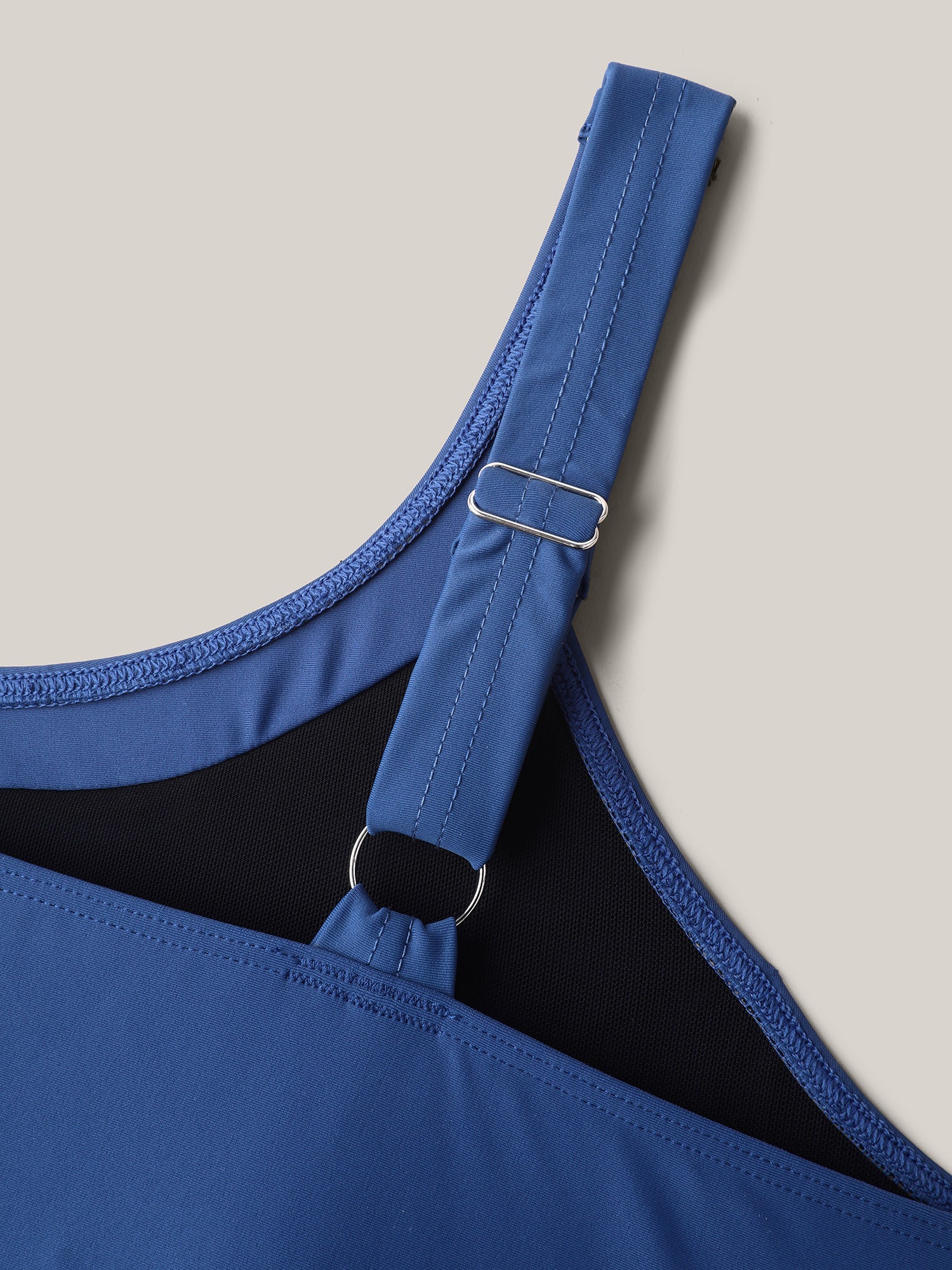 Pleated Adjustable Straps Relaxed Swim Top