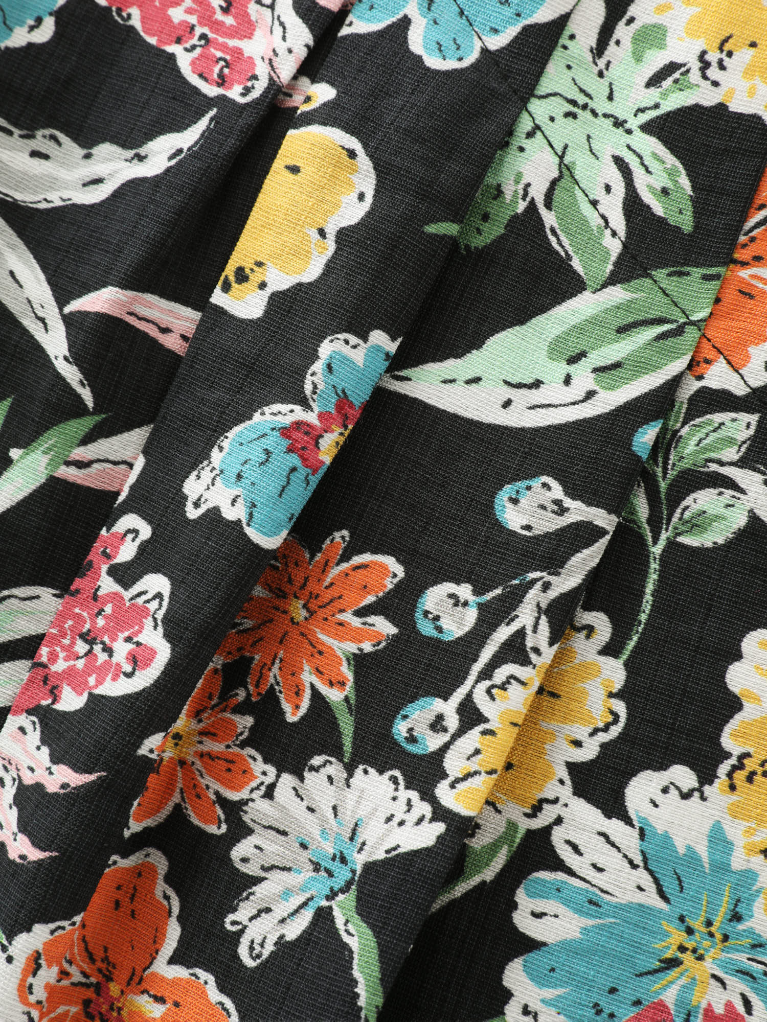 Floral Print Pockets Overall Mini Dress