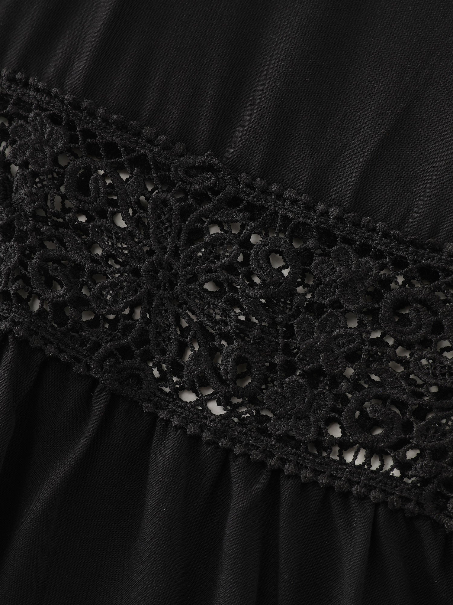 Lace Ruffled Hem Wide-Leg Pants
