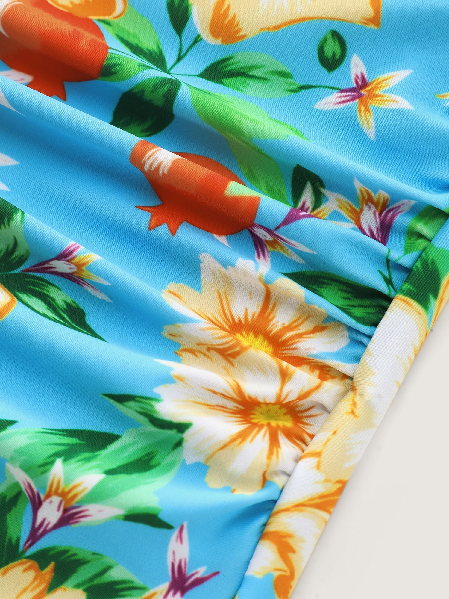 Fresh Fruit Print Embroidered Edge One-Piece Swimsuit