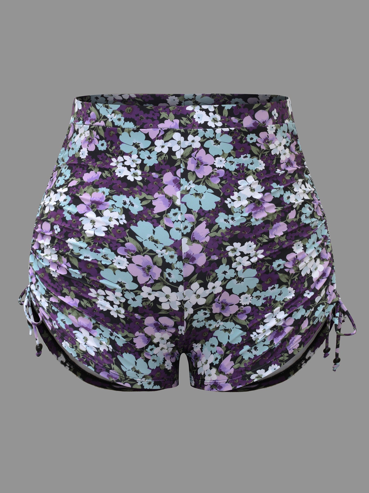 Floral Print Stretchy Drawstring Swim Shorts