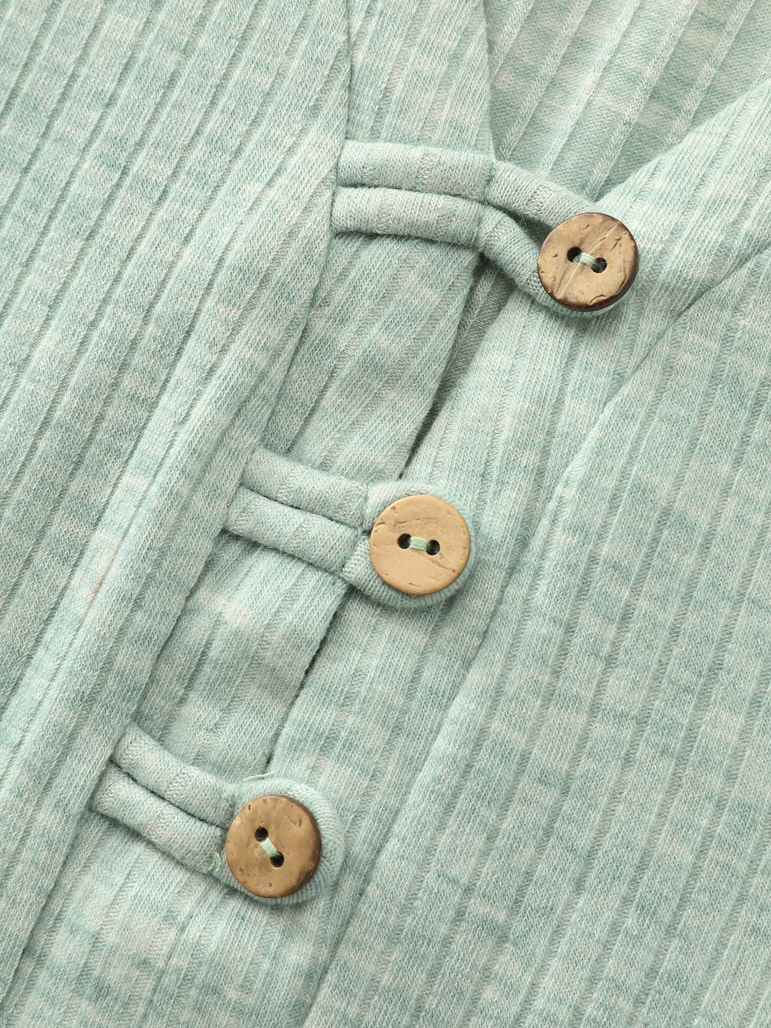 Supersoft Button Detail Plain Knit Top