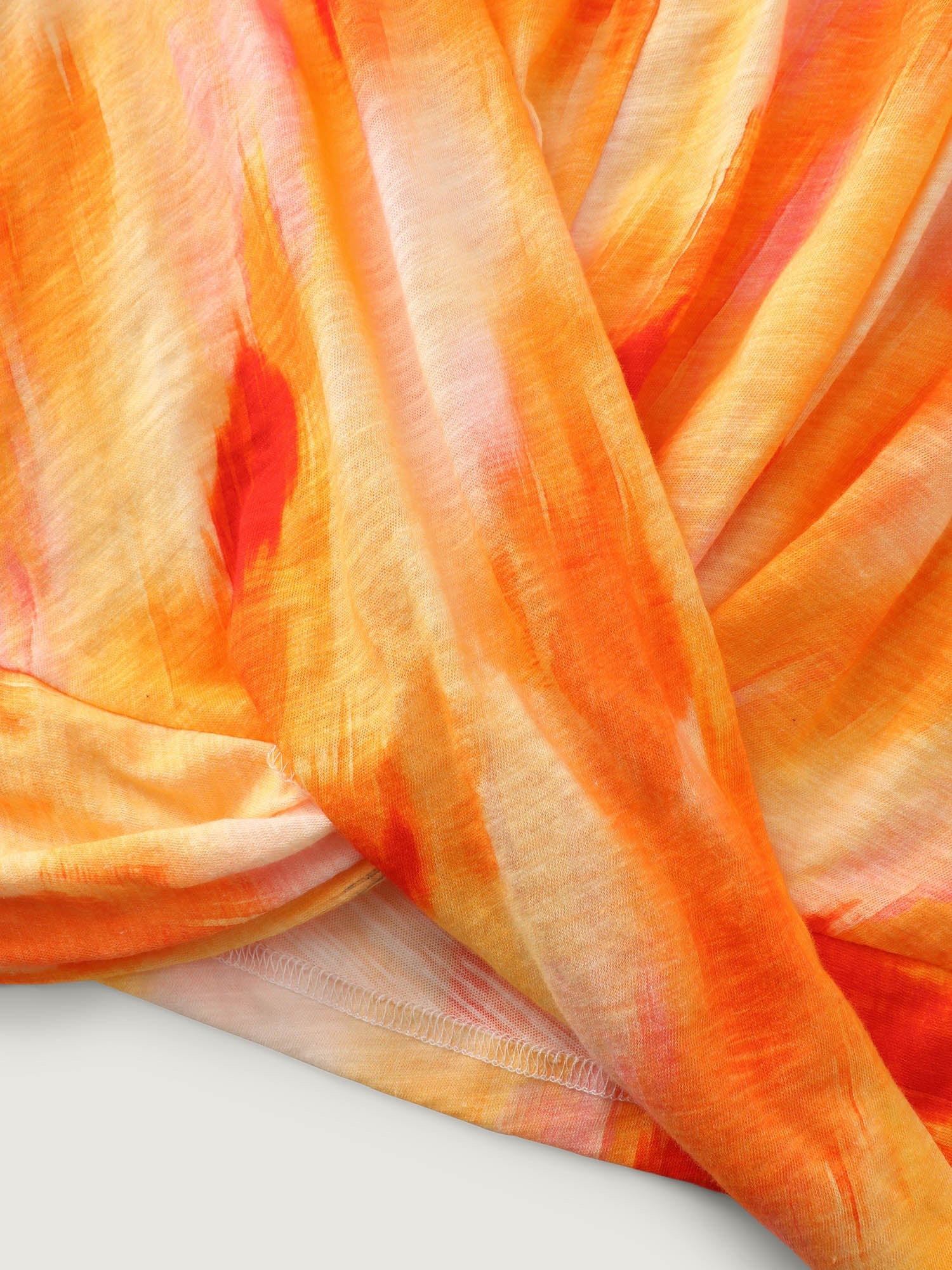 Cotton Gradient Blend Overlap Front T-Shirt