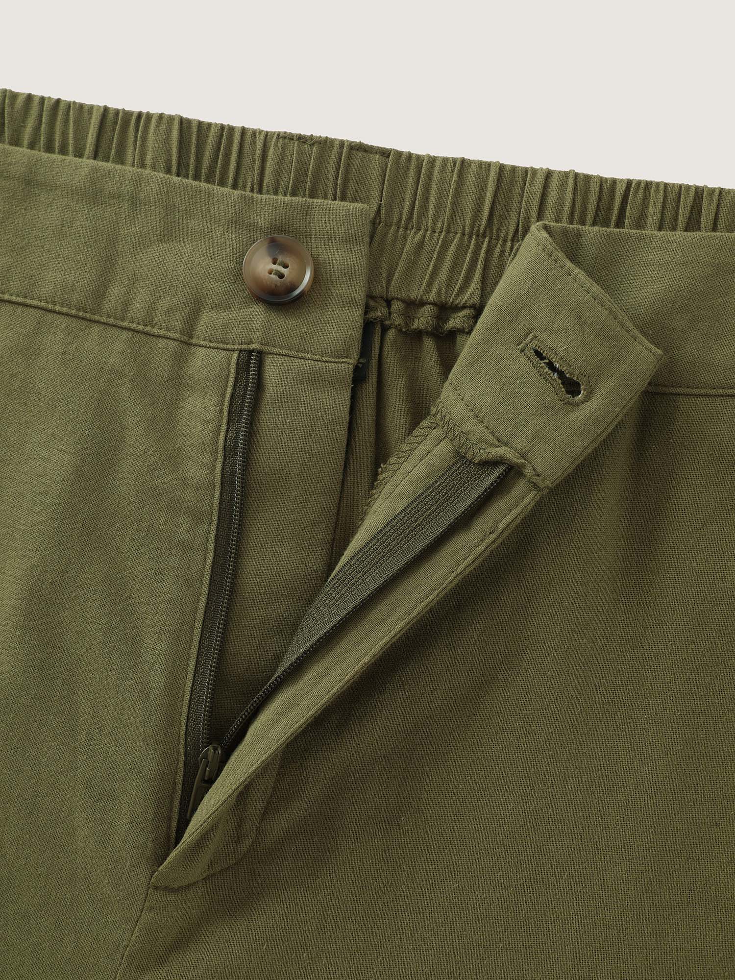 Cotton Ruffled Hem Wide-Leg Pants