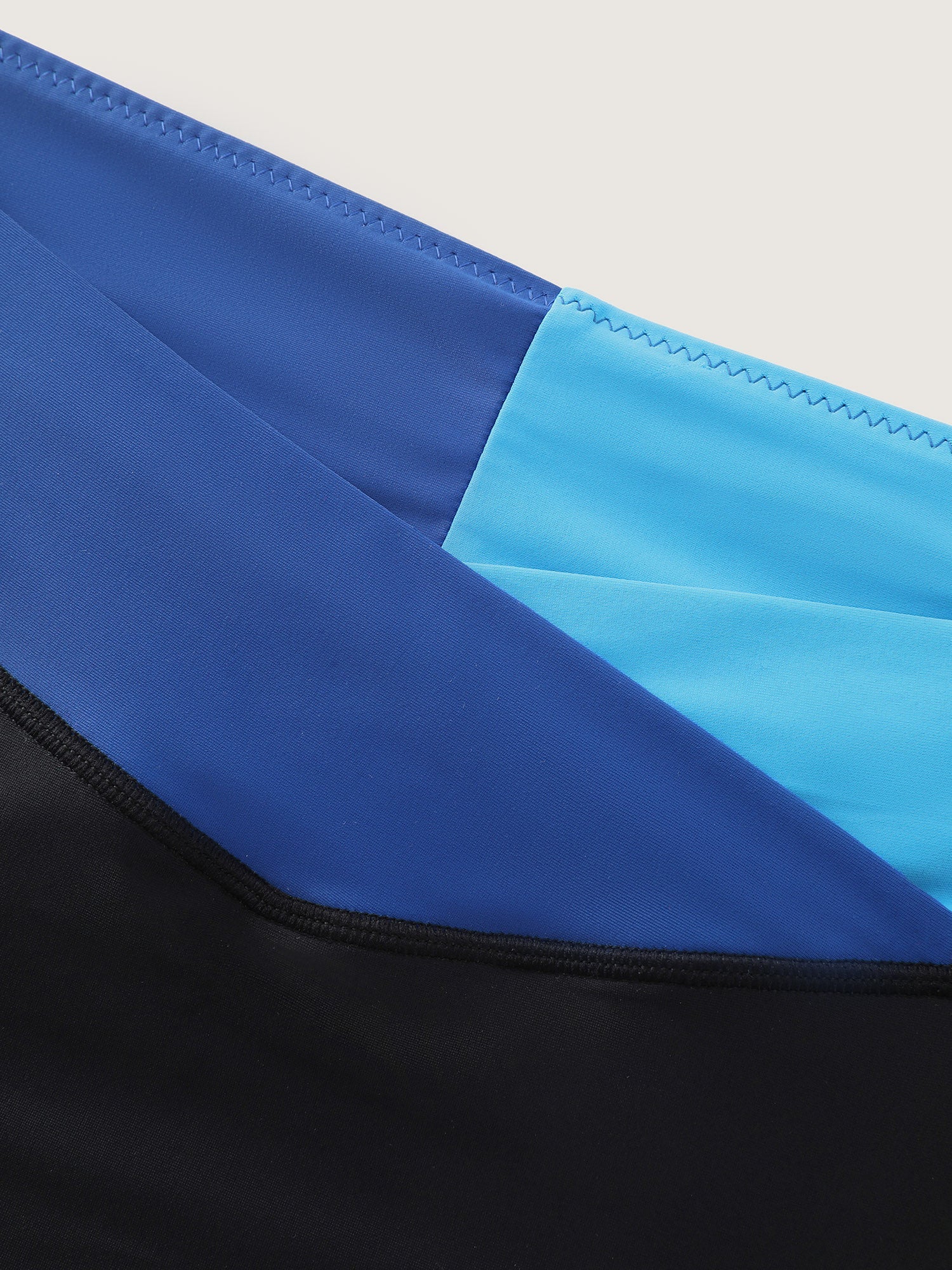 Colorblock Overlap Waist Swim Bottoms