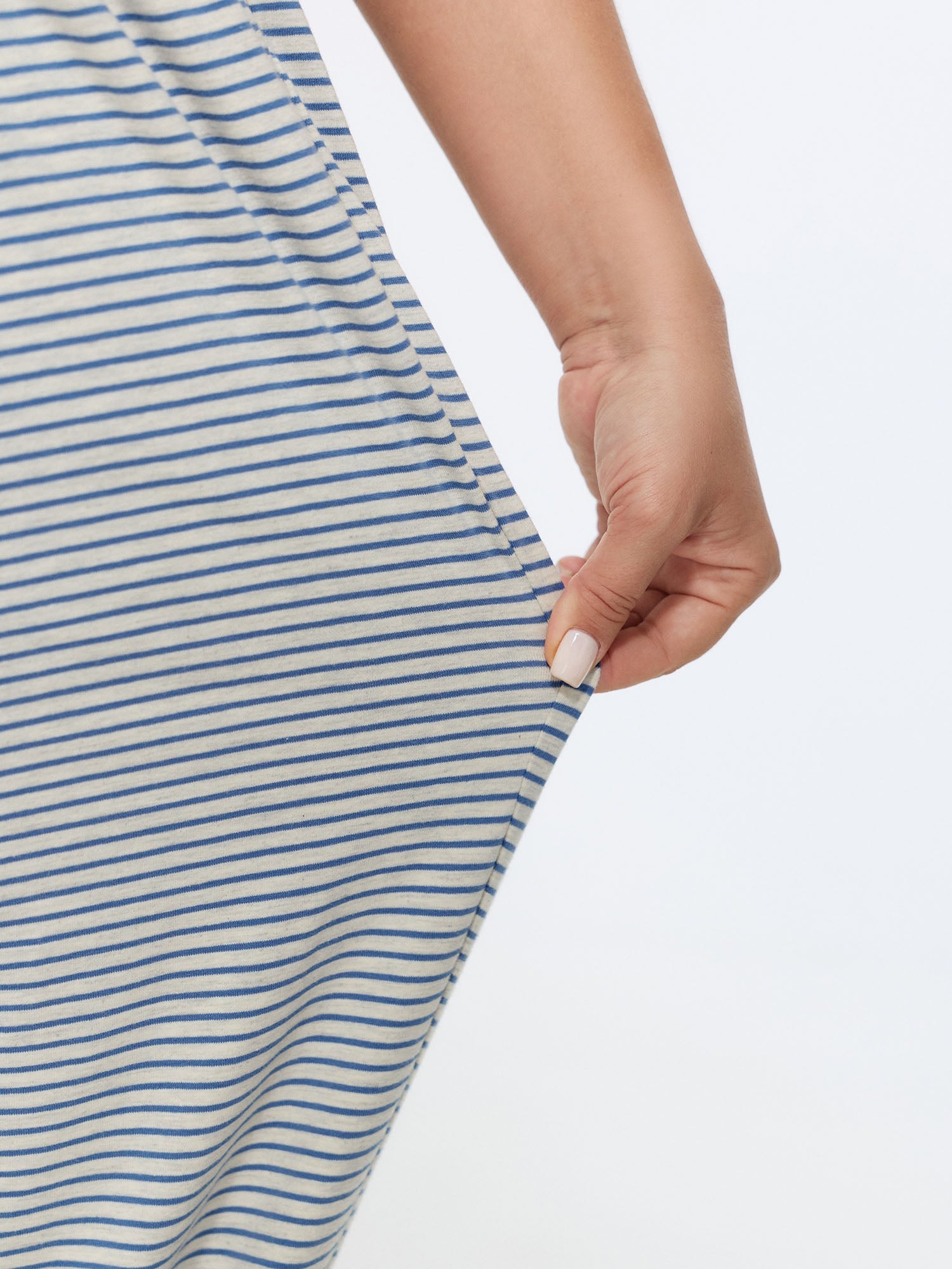 Cotton Stretchy Striped Print Pockets Lounge Bottoms
