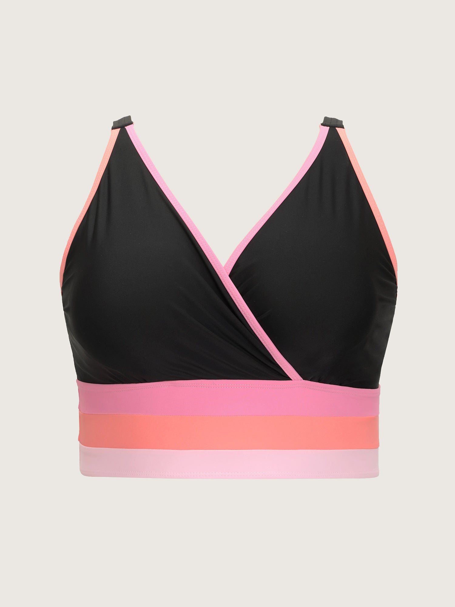 Color Contrast Stretchy Bikini Top