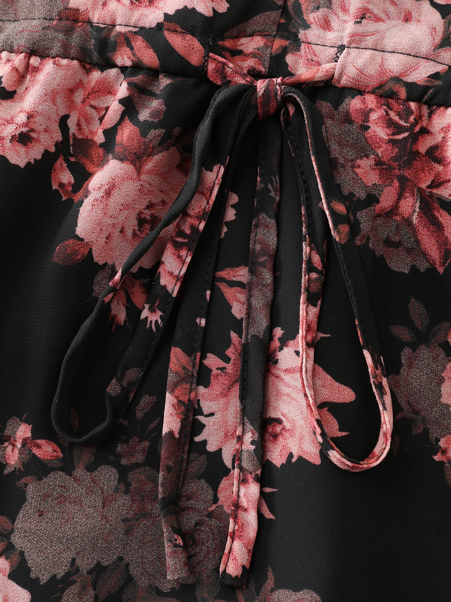 Floral Print Sheer Ruffled Blouse