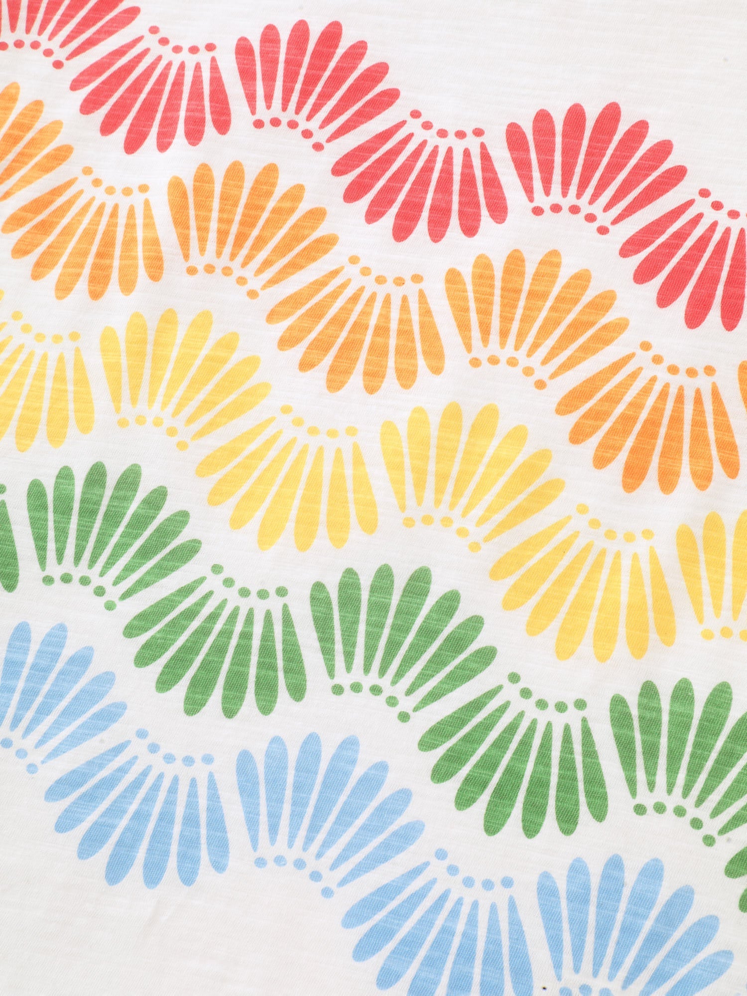 Cotton Stretchy Wavy Colorful Print T-Shirt