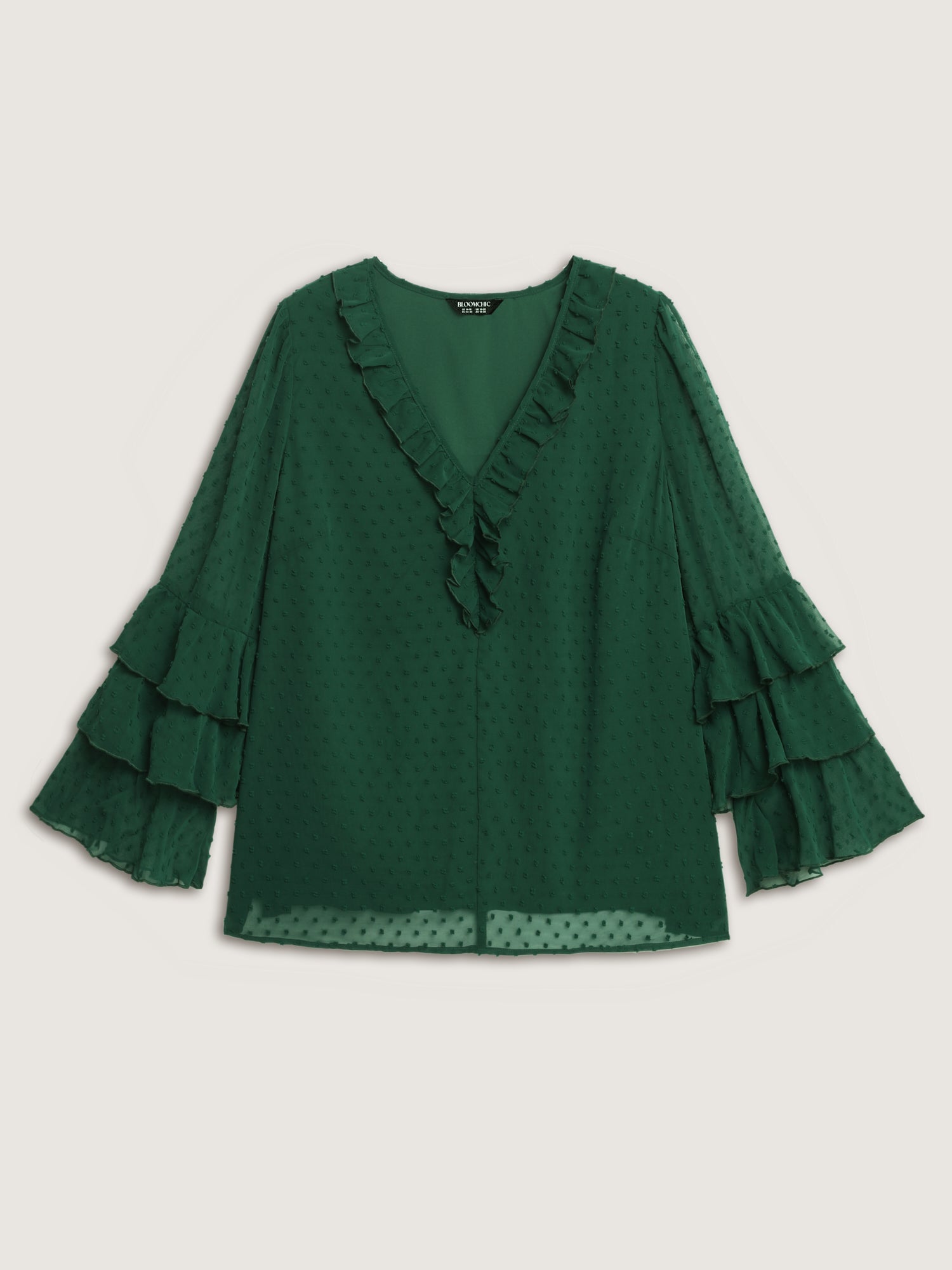 Chiffon Jacquard Layered Sleeve Blouse