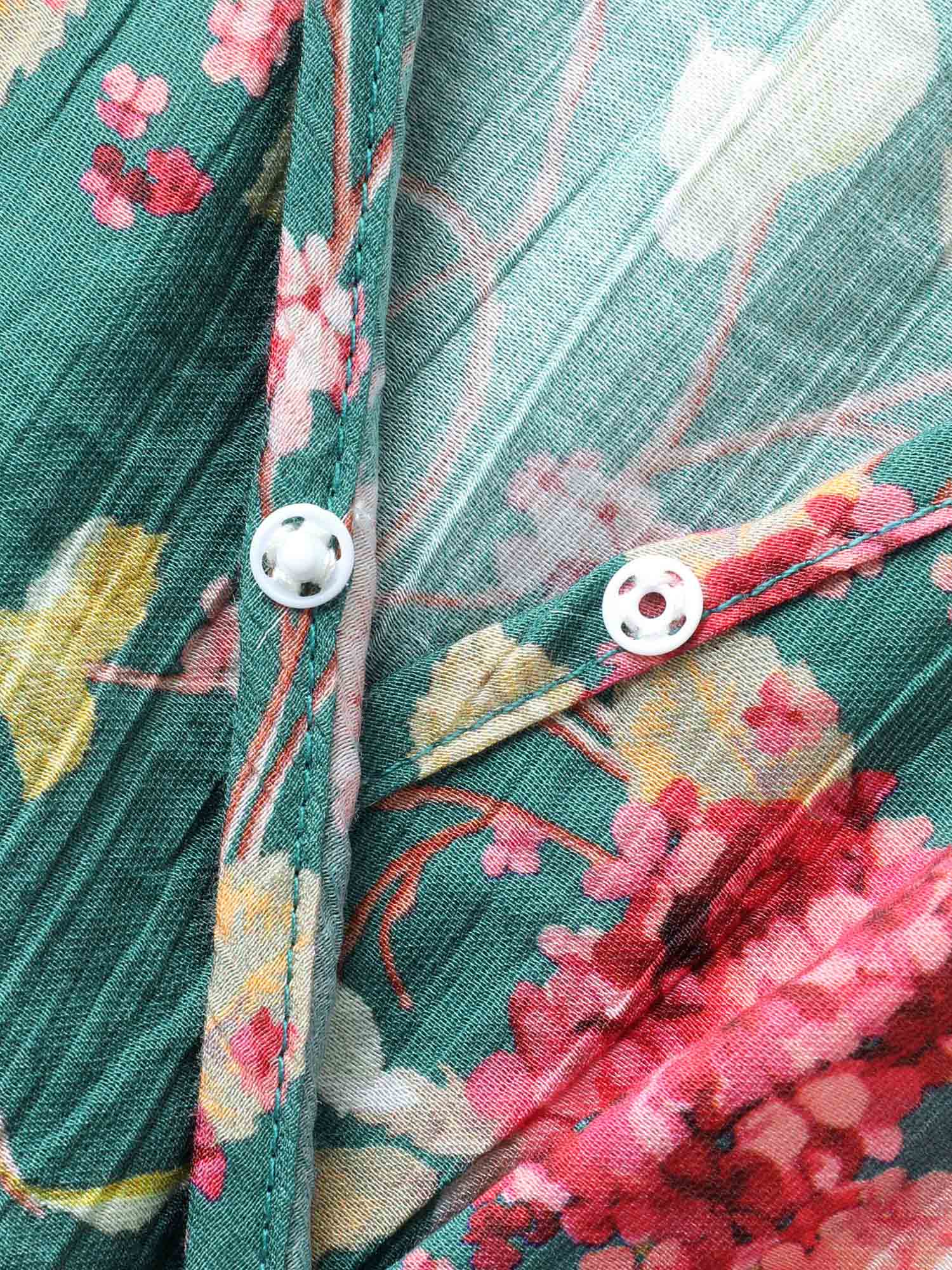 Floral Print Shoulder Tie Pockets Maxi Dress